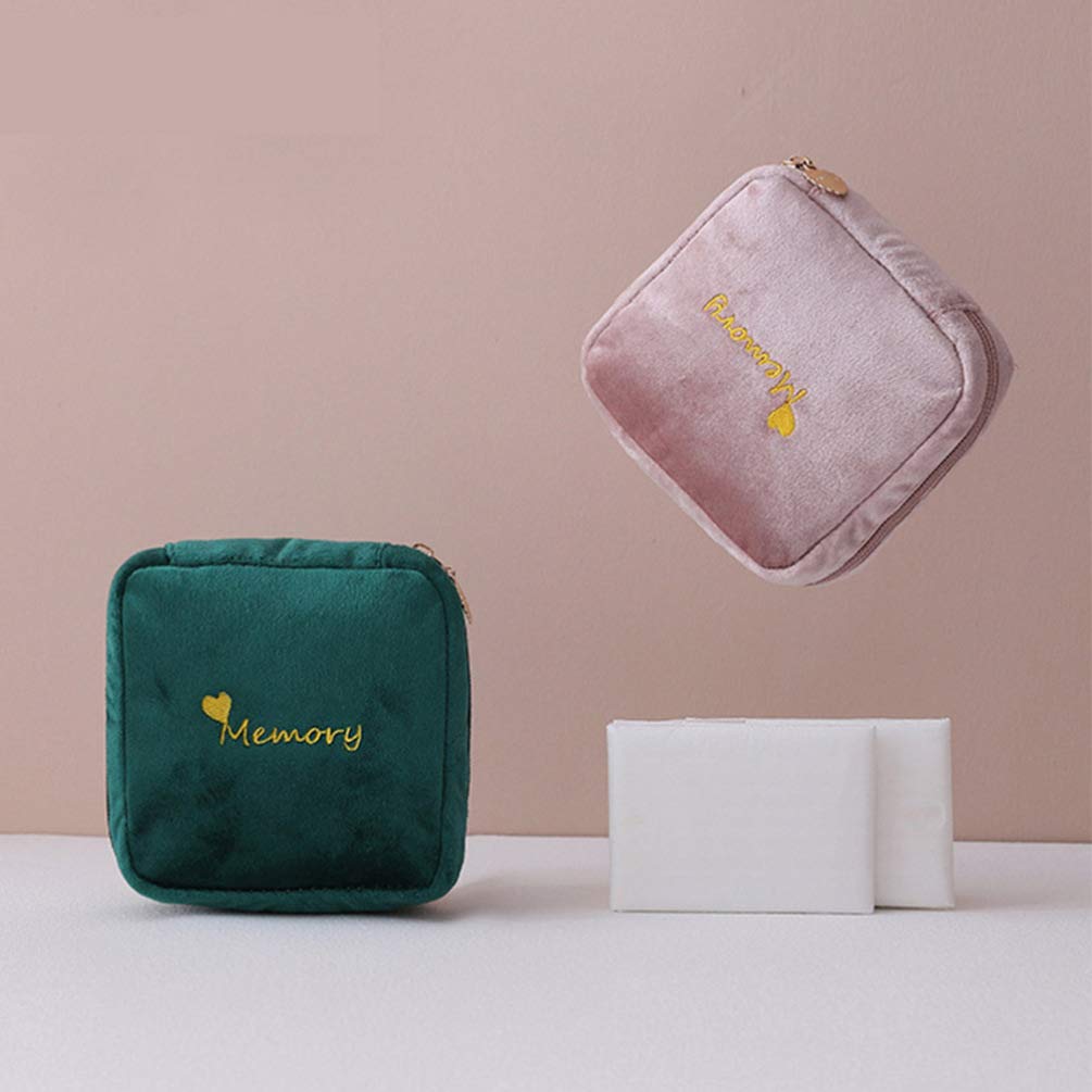 EXCEART 1pc Pads Organizer - Waterproof Period Pad Bag & Makeup Pouch for Women | Feminine Hygiene Products Storage | Travel Diaper Pouch & Tampon Disposal Bag | Portable Cosmetic Organizer for Gym, Office & Vacation Essentials