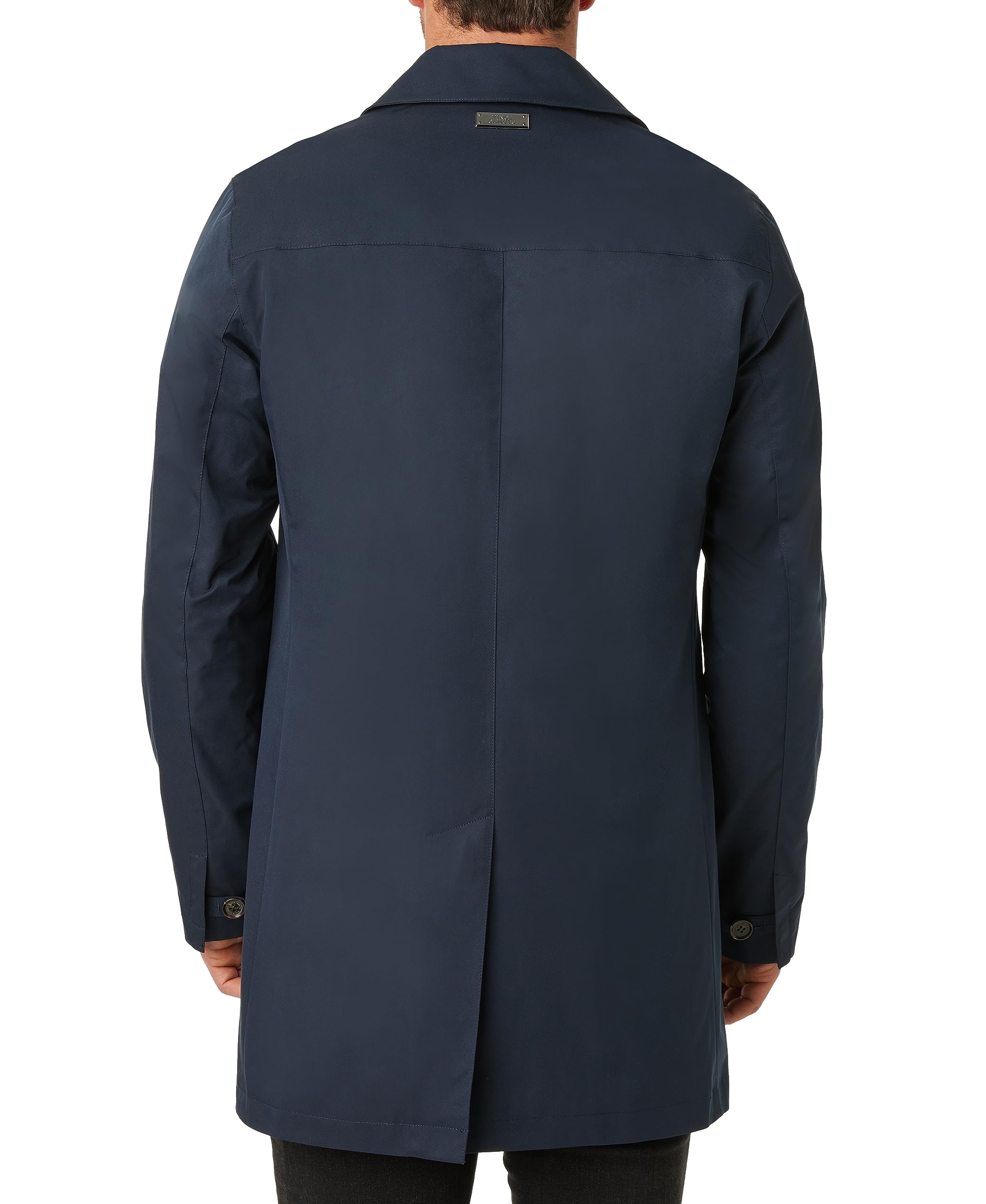 Vince Camuto Men's Classic Blue Trench Coat - Waterproof Long Coat for Business & Casual Wear, Large Size | Perfect for Office, Travel & Outdoor Activities