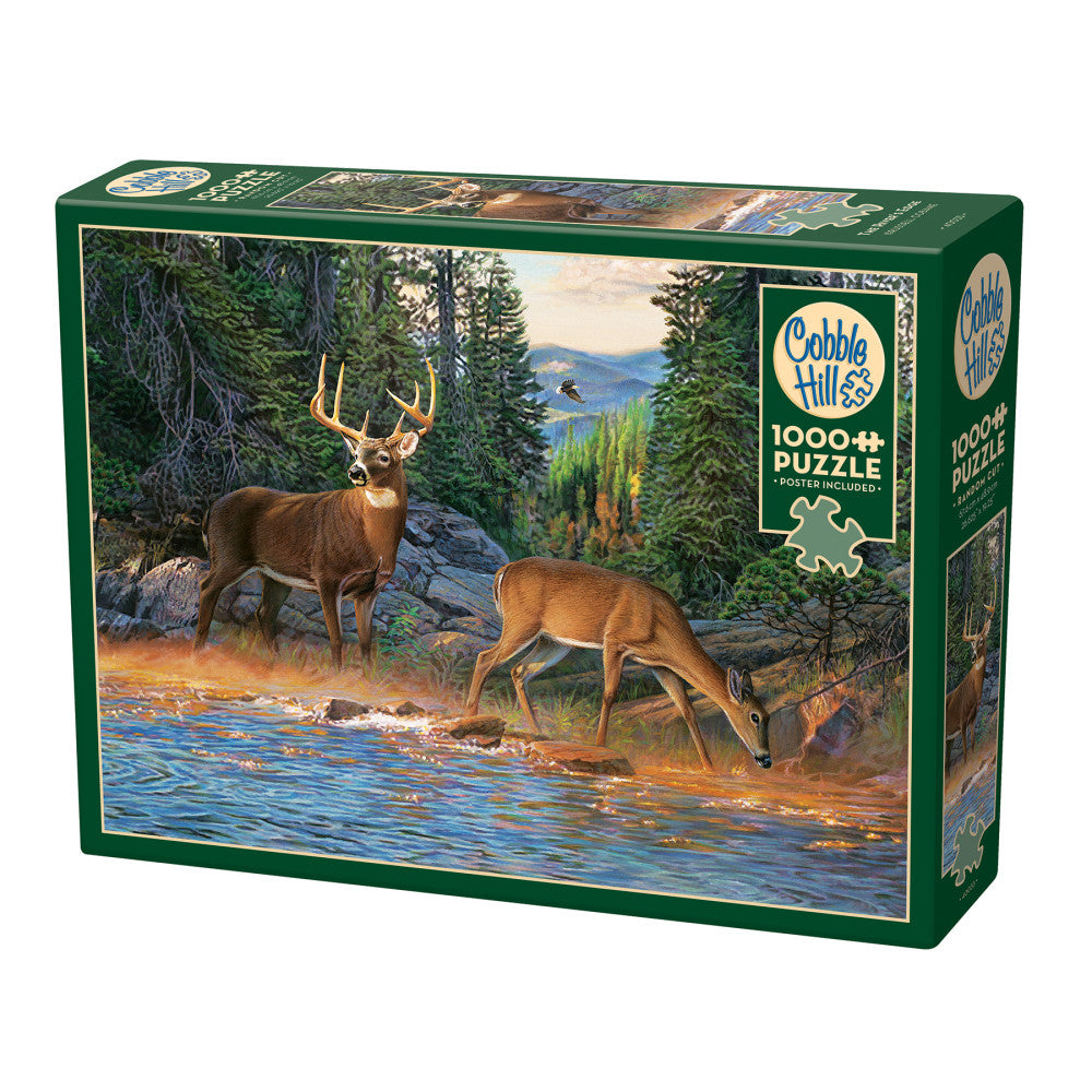Cobble Hill The River's Edge 1000 Piece Jigsaw Puzzle with Reference Poster - Perfect for Family Game Nights & Relaxation