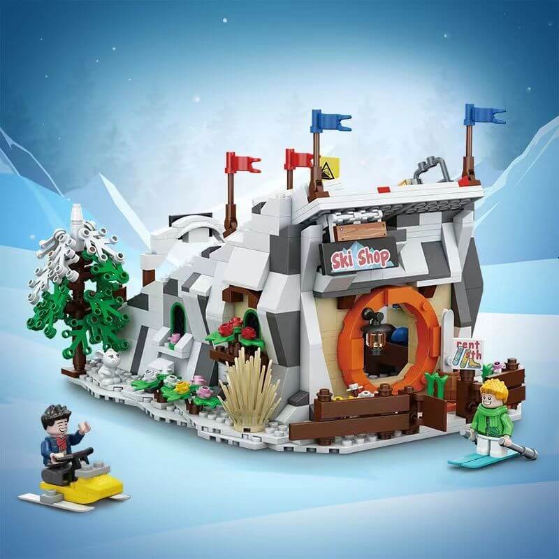 LOZ 1922 Ski Resort Mini Building Blocks Set - Winter Village Snow Scene Model Kit for Adults & Kids, DIY Creative Gift for Christmas, Home Decor, Collectible Display