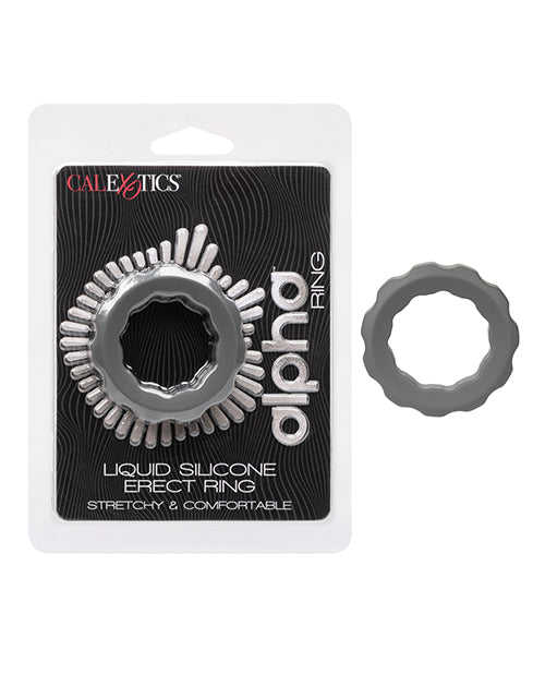 Alpha Liquid Silicone Erect Ring - Grey | Stretchy Cock Ring for Enhanced Pleasure & Performance | Perfect for Couples & Solo Play