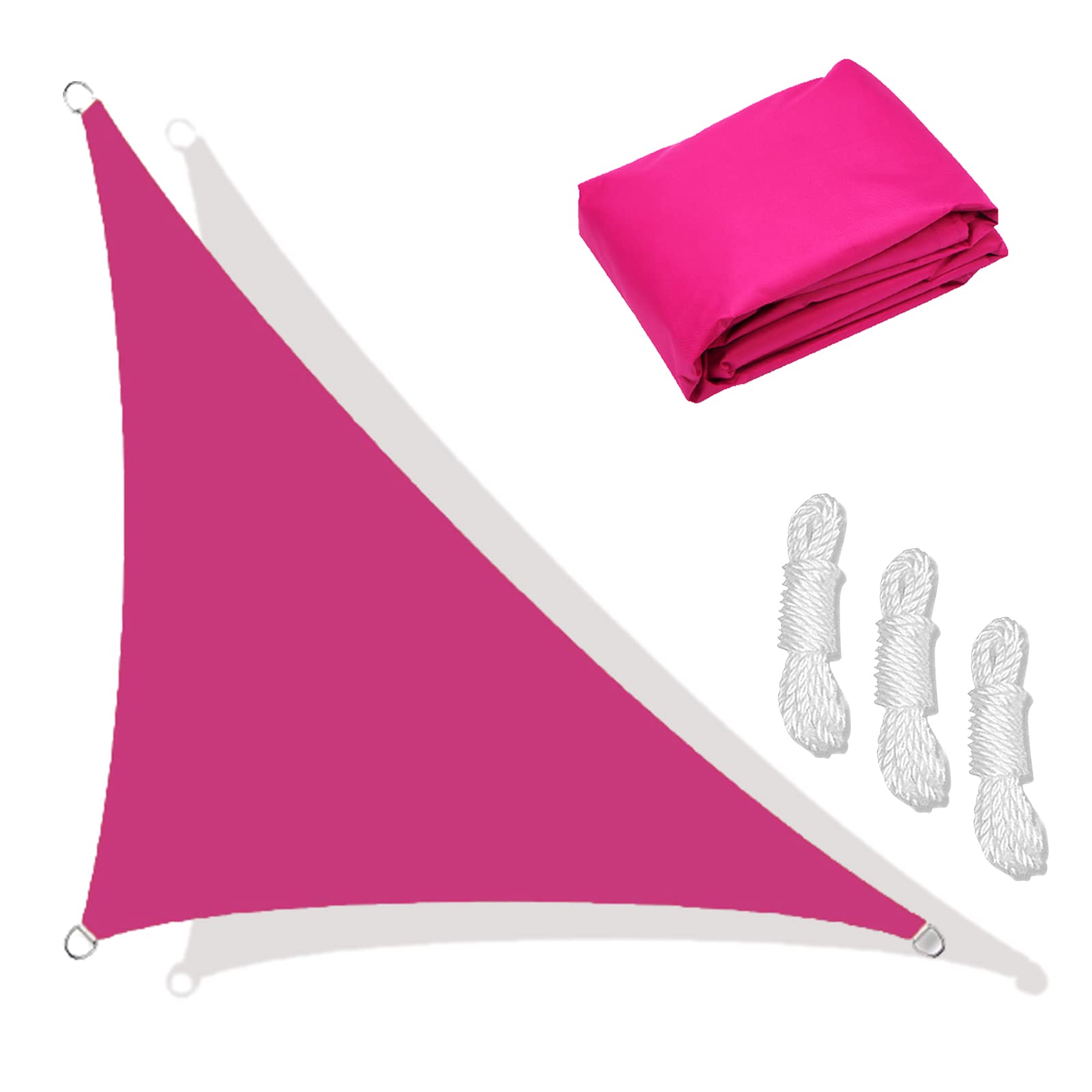 XQKXHZ Triangle Sun Shade Sail 16'x16'x23' - UV Block Waterproof Breathable Fabric Canopy for Outdoor Patio, Backyard, Garden - Durable Awning Cover for Picnics, Poolside & Outdoor Activities (Pink)