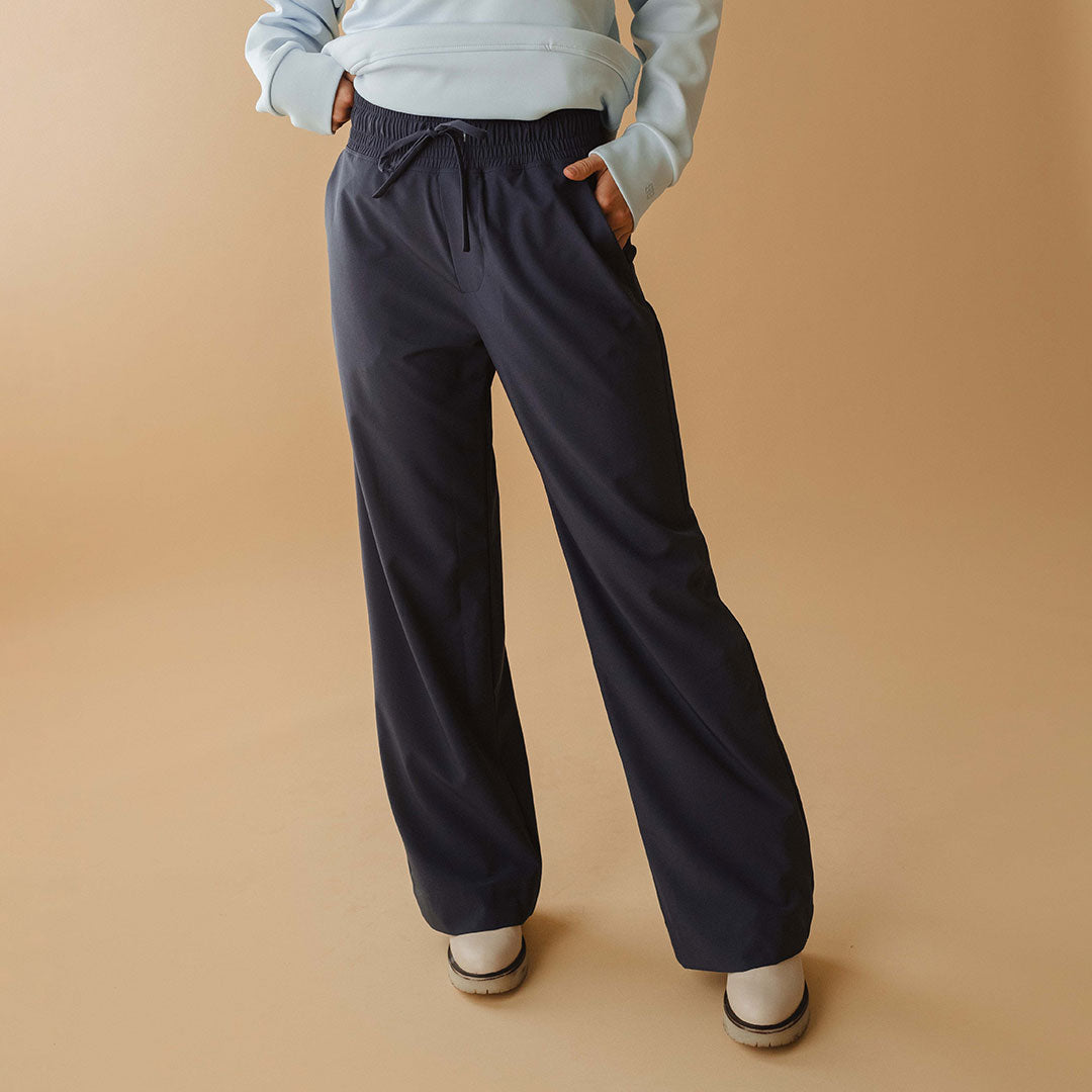 Audrey Women's High-Waisted Slim Fit Indigo Dress Pants - Perfect for Office Wear, Business Casual & Formal Occasions