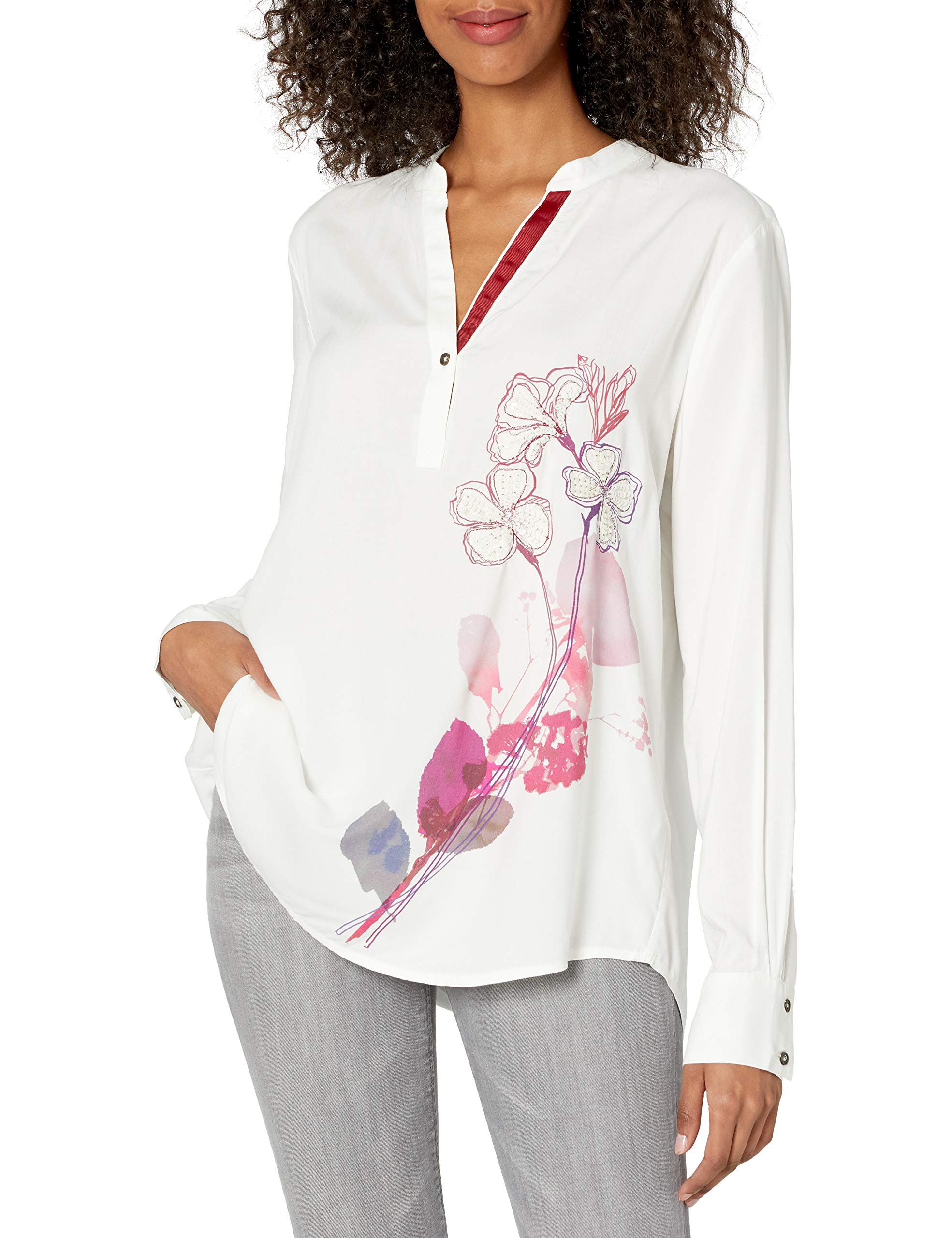 Desigual Women's Long Sleeve Blouse - Stylish Floral Print Casual Shirt for Work & Everyday Wear | Perfect for Office, Date Night & Fall Outfits