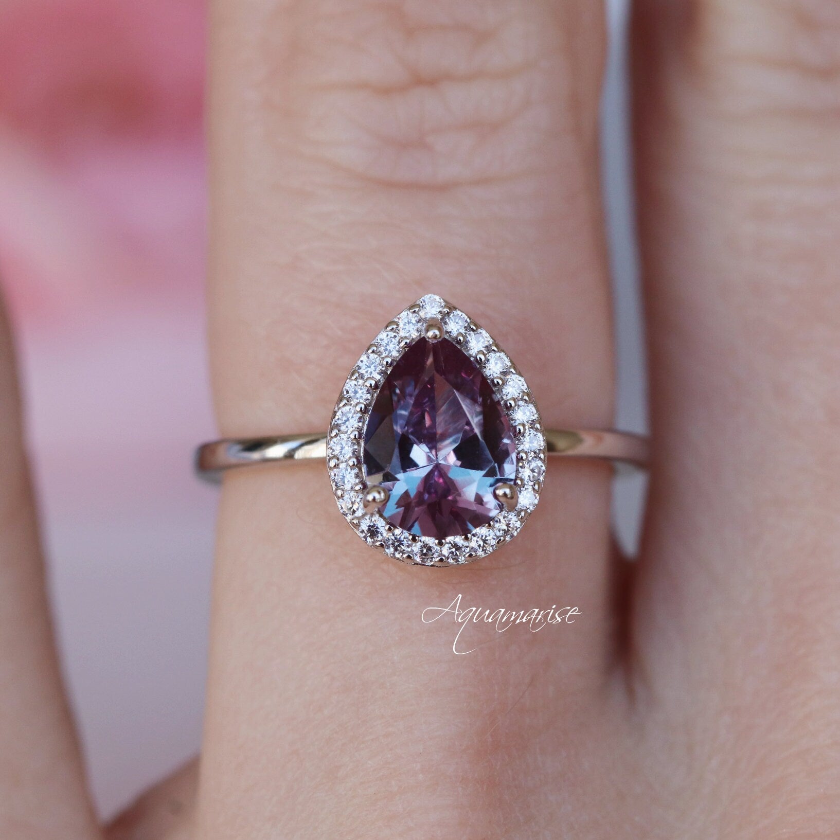 Camila Alexandrite Ring Sterling Silver – Elegant Birthstone Jewelry for Women, Perfect for Gifts, Anniversaries & Special Occasions