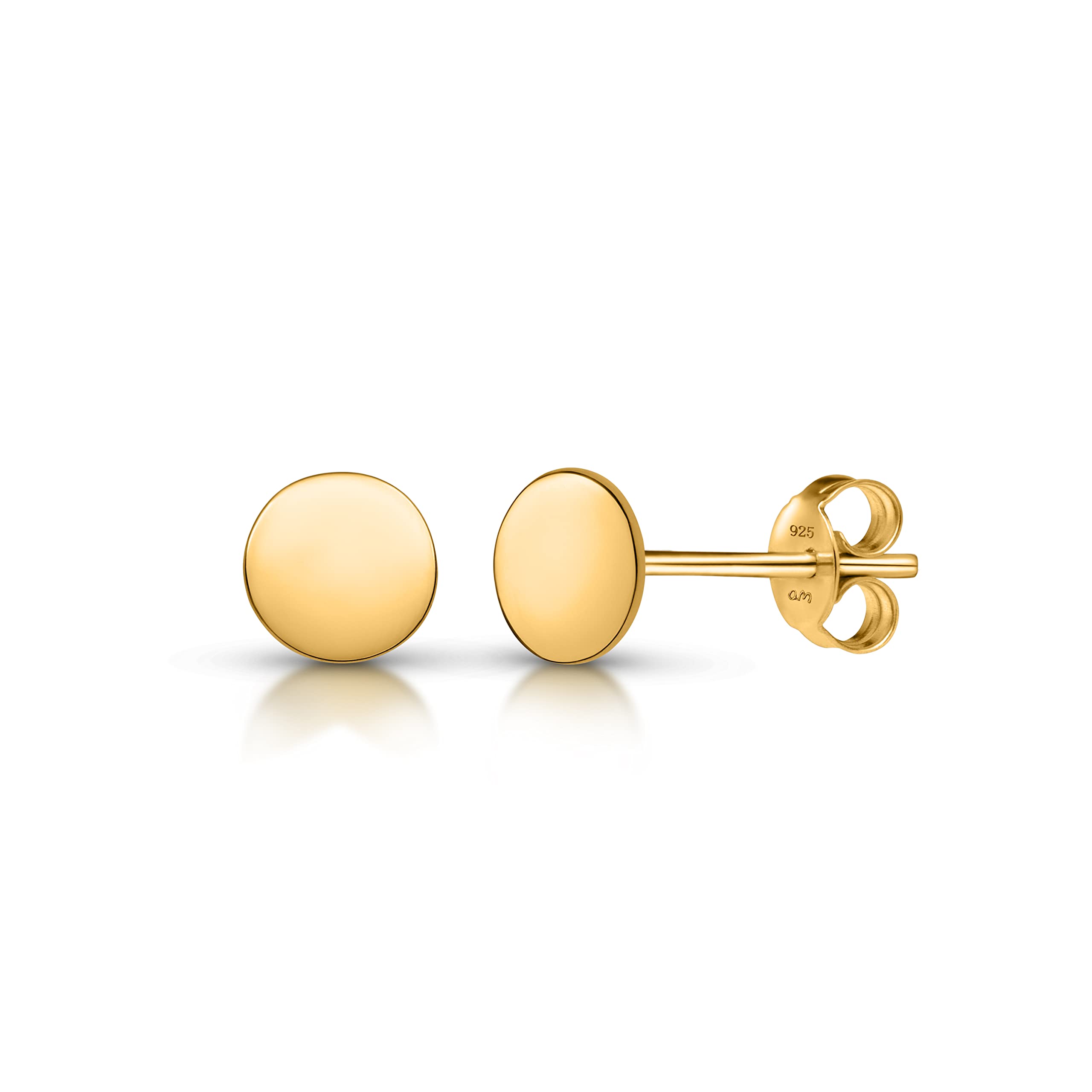 Amberta 925 Sterling Silver Minimalist Stud Earrings for Women - Dainty & Elegant Jewelry for Everyday Wear, Office, Date Night & Special Occasions