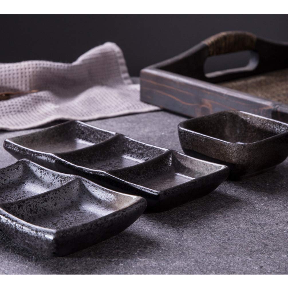 Hemoton 2-Piece Ceramic Soy Sauce Dipping Bowls - Mini Japanese Seasoning Dishes for Sushi, Snacks, Chips & Cooking | Perfect for Asian Cuisine, Dinner Parties & Home Kitchens