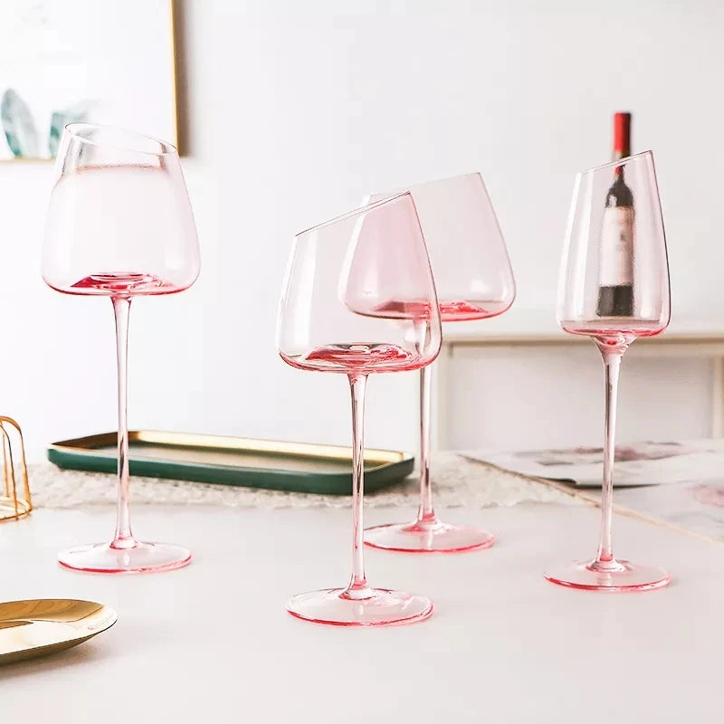 Elegant Flamingo Pink Glass Flute & Goblet Set - Perfect for Champagne, Cocktails, and Wedding Toasts - Ideal for Parties, Celebrations, and Special Occasions