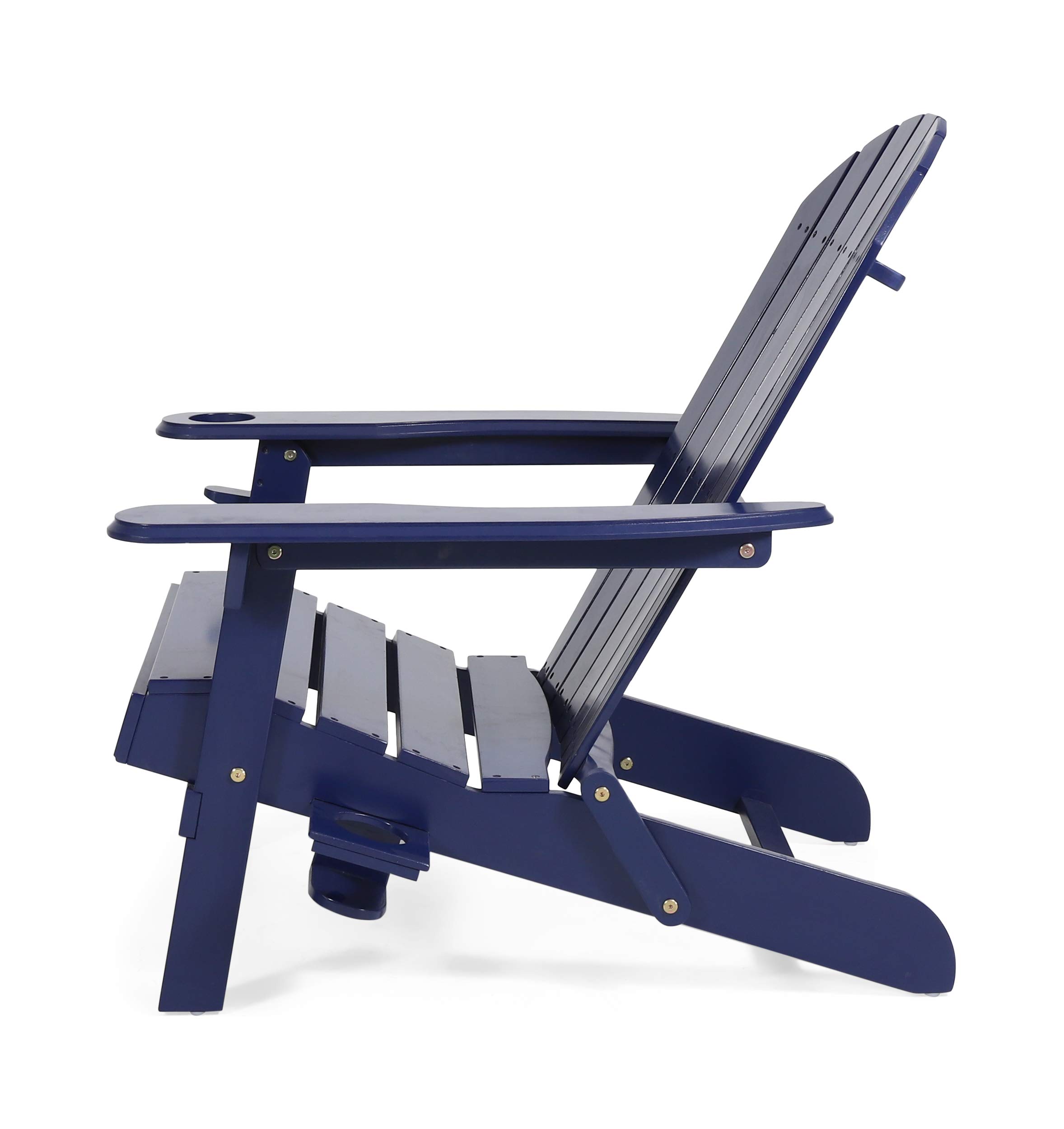 Christopher Knight Home Celeste Outdoor Acacia Wood Folding Adirondack Chairs (Set of 2), Navy Blue - Patio, Garden, Poolside & Beach Relaxation Furniture