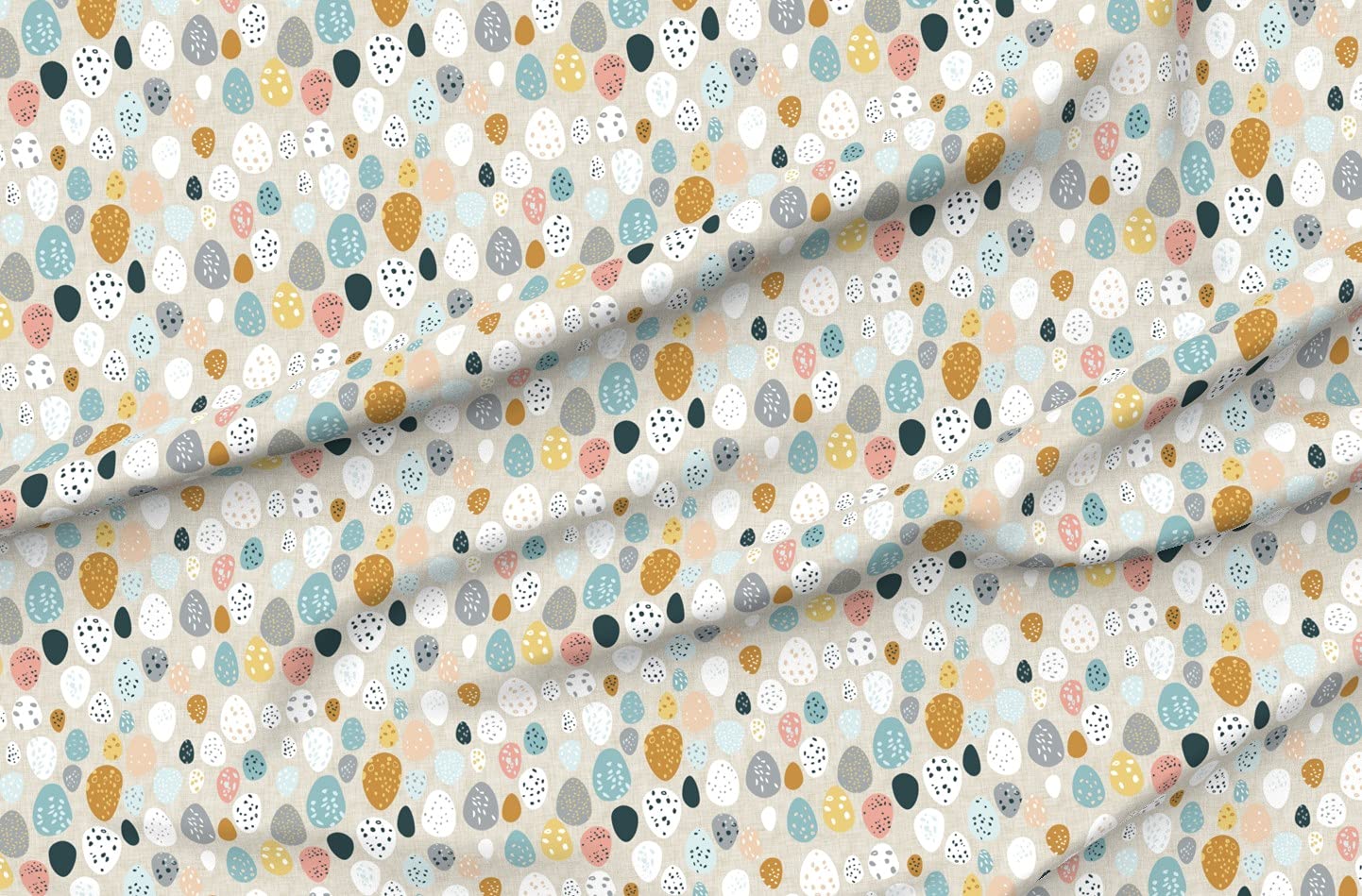 Eggs Fawn Egg Bird Mustard Duck Blue Easter Printed Velvet Fabric by The Yard - Spoonflower Upholstery & Home Decor Fabric for DIY Projects, Curtains, Pillows, and Apparel