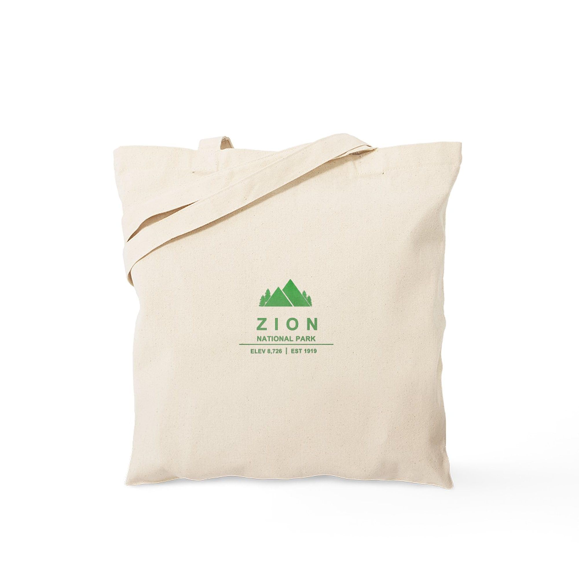Zion National Park Utah Tote Bag - Natural Canvas Reusable Shopping Bag for Travel, Groceries & Beach