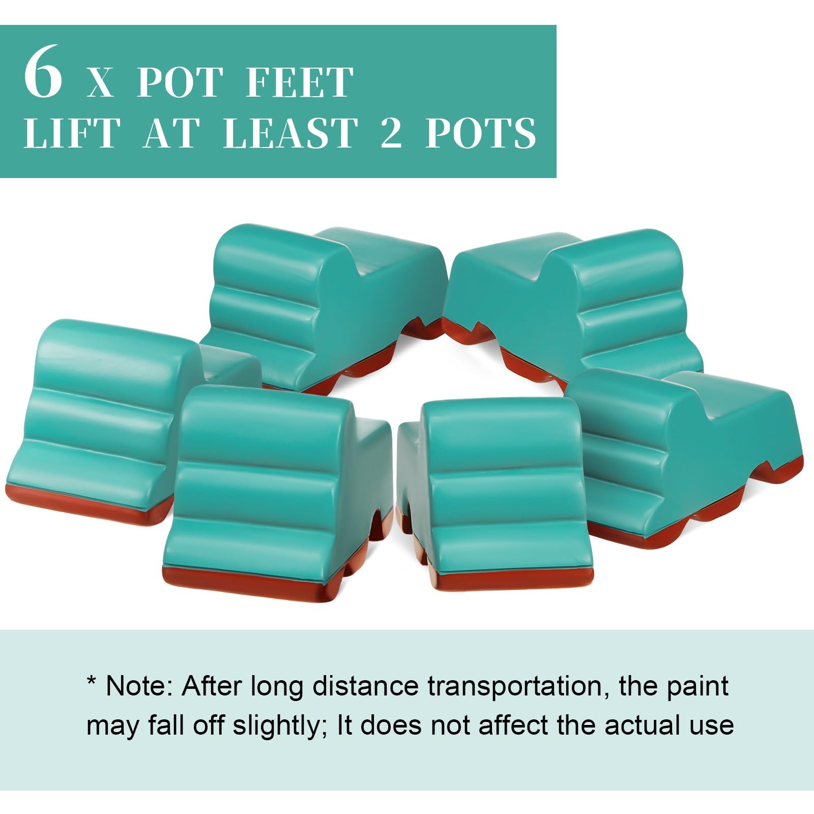 Kigeli 6-Piece Pot Feet - Handmade Frost-Proof Flower Pot Risers & Elevators (3