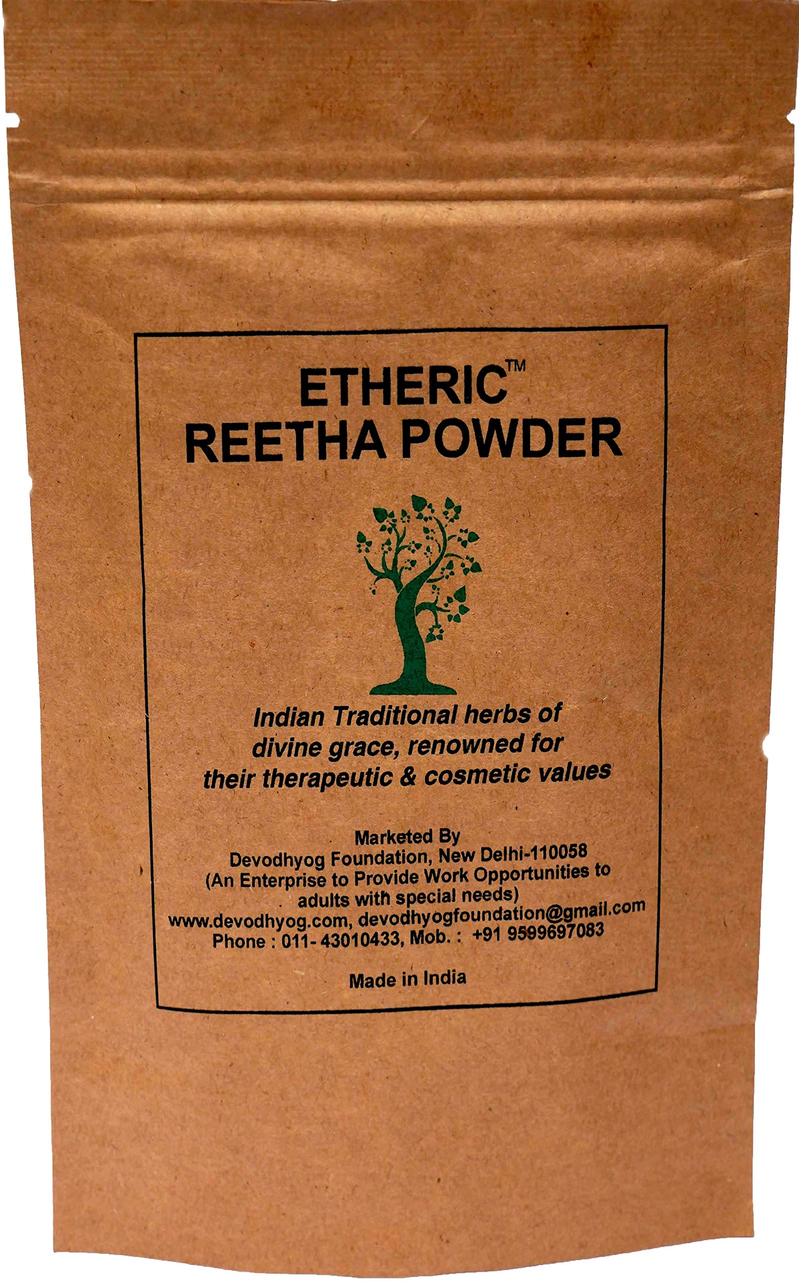 Organic Soap Nut (Reetha) Powder 100g - Natural Hair & Skin Cleanser - Chemical-Free Shampoo & Body Wash Alternative - Perfect for Eco-Friendly Beauty & Household Cleaning