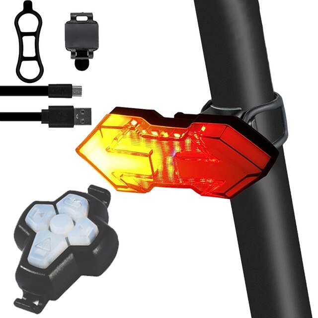 Smart USB Rechargeable Bike Turn Signal Light with Remote Control - Direction Indicator & Taillight for MTB Cycling Safety | Perfect for Night Riding and Urban Commuting