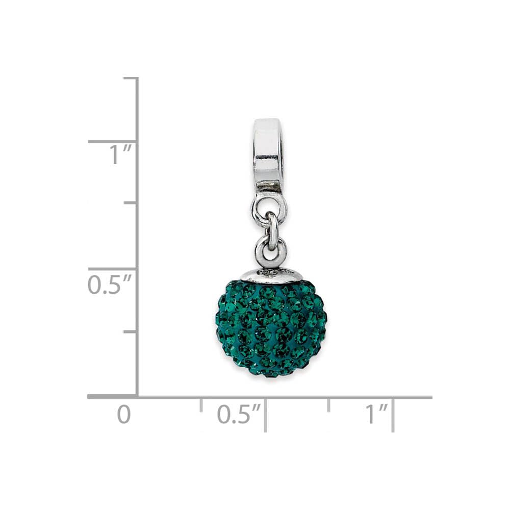 Black Bow Sterling Silver Charm with Green Crystals - Elegant Jewelry for Parties & Gifts