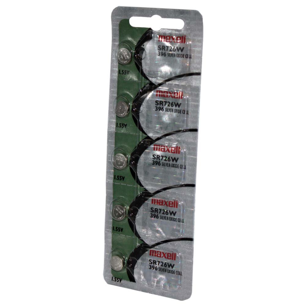 Maxell SR726W 396 Silver Oxide Watch Battery - 5 Pack | Long-Lasting Power for Watches, Calculators & Small Electronics | Replacement Battery for Timex, Casio & More
