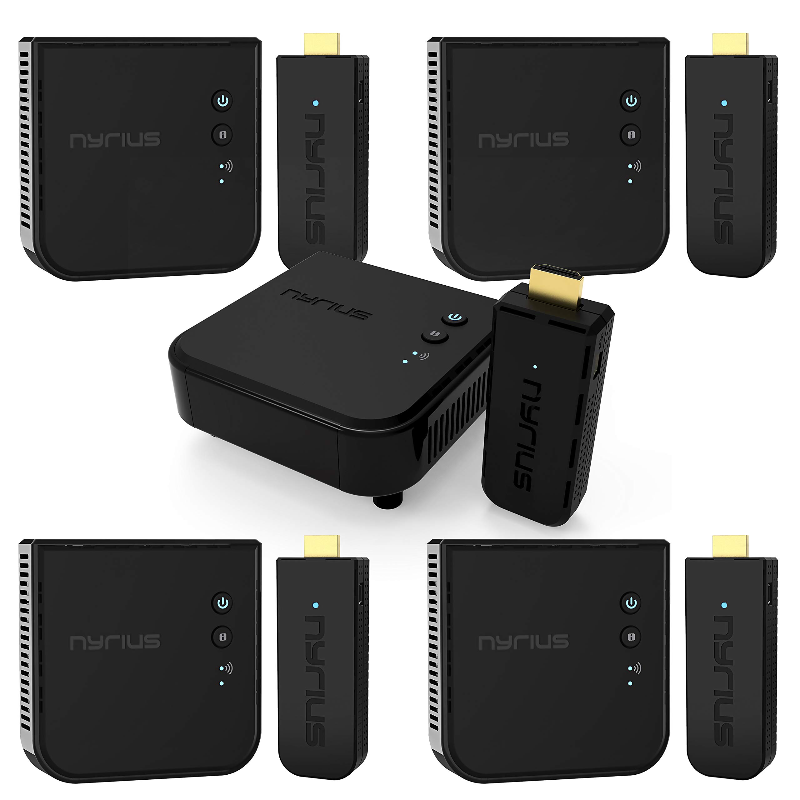 Aries Pro Wireless HDMI Transmitter and Receiver Kit (5 Pack) - Stream HD 1080p 3D Video from Laptop, PC, PS4, Drones & Cameras to HDTV/Projector/Monitor - Perfect for Home Theater, Gaming & Professional Presentations