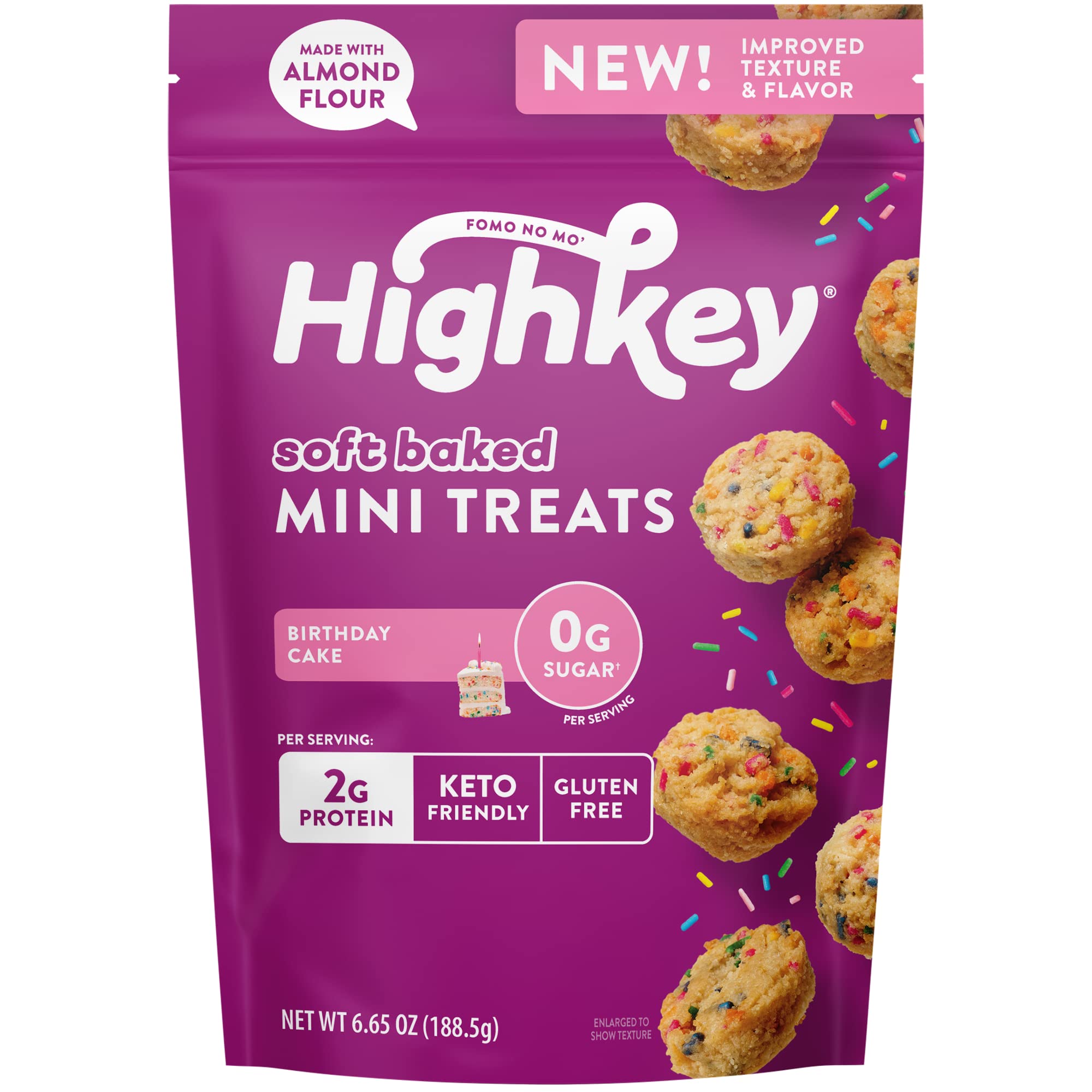 Keto-Friendly Birthday Cake Snacks - Low Carb High Key Treats, 2oz Pack of 6 | Perfect for Ketogenic Diet, Weight Loss & Party Favors