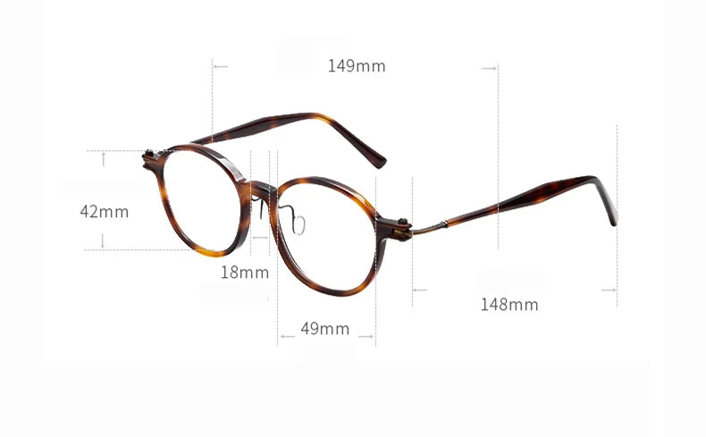 Unisex Black Titanium Acetate Eyeglasses - Oval Round Full Rim Frame 65883 | Perfect for Work, Reading & Fashion Accessory