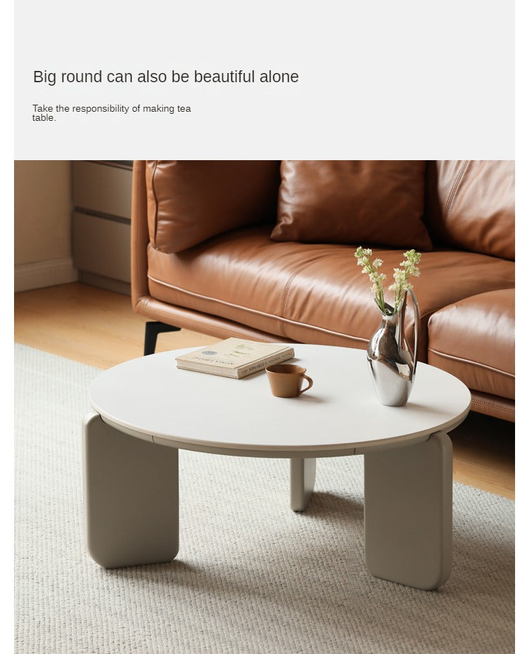 Solid Poplar Wood Rock Plate Coffee Table - Rustic Modern Living Room Furniture for Home Decor & Entertainment