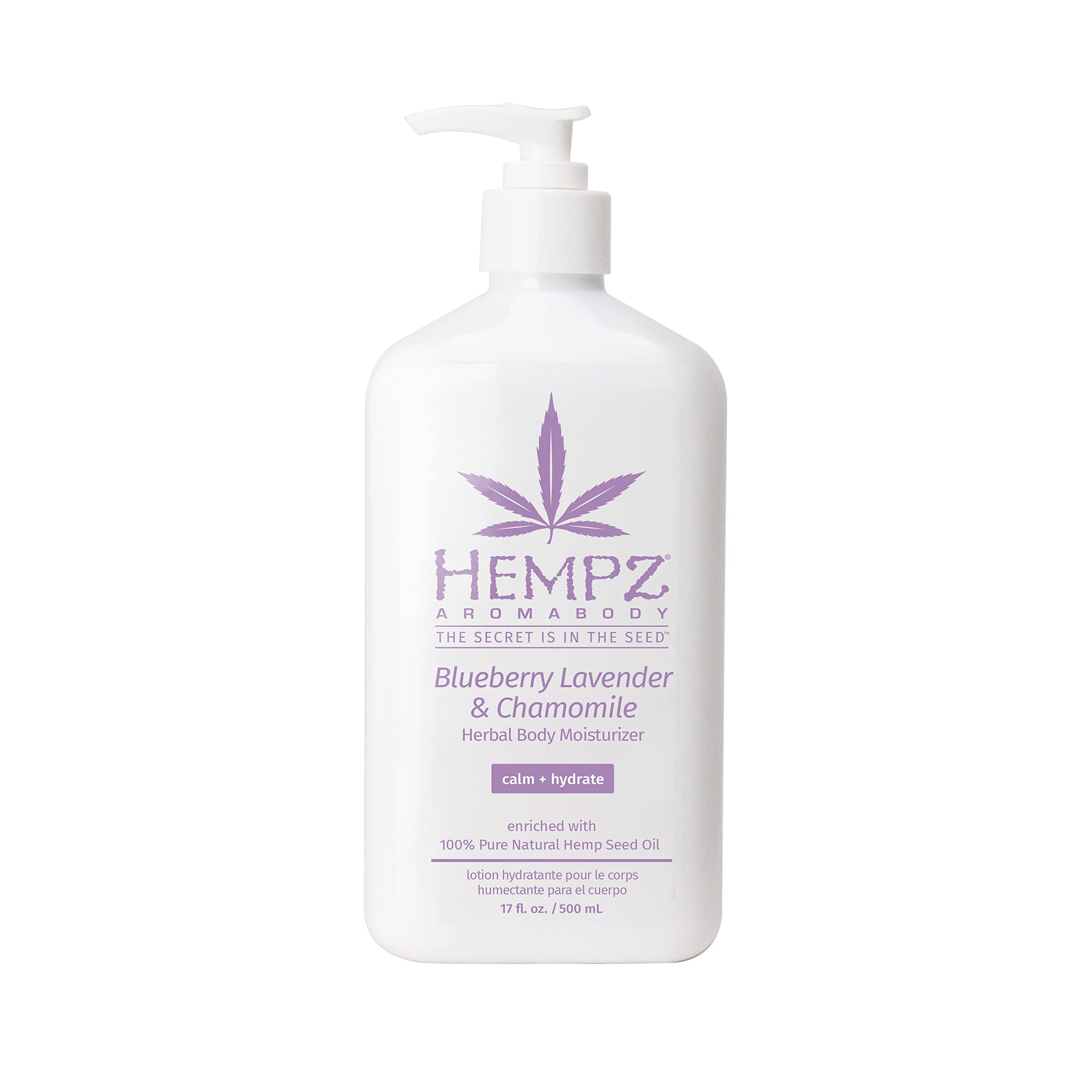 Blueberry Lavender Chamomile Herbal Body Lotion - 17oz Natural Moisturizer for Dry Skin - Perfect for Nighttime Relaxation & Spa Self-Care