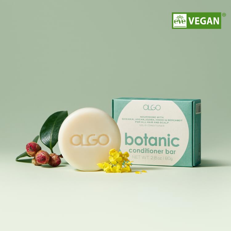 Bundle Marine Shampoo Bar 3.5oz & Botanic Conditioner Bar 2.8oz | Sulfate-Free Solid Shampoo for Normal to Oily Scalp with Cooling Effect | Natural Hair Conditioner for Healthy Nutrition | Perfect for Travel, Gym & Eco-Friendly Hair Care