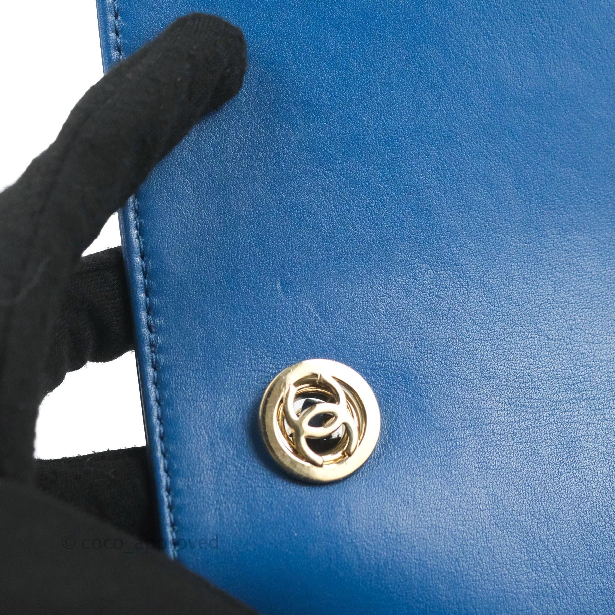 Chanel Blue Quilted Leather Small Frame Flap Bag - Luxury Crossbody Purse for Women, Perfect for Date Night & Evening Events