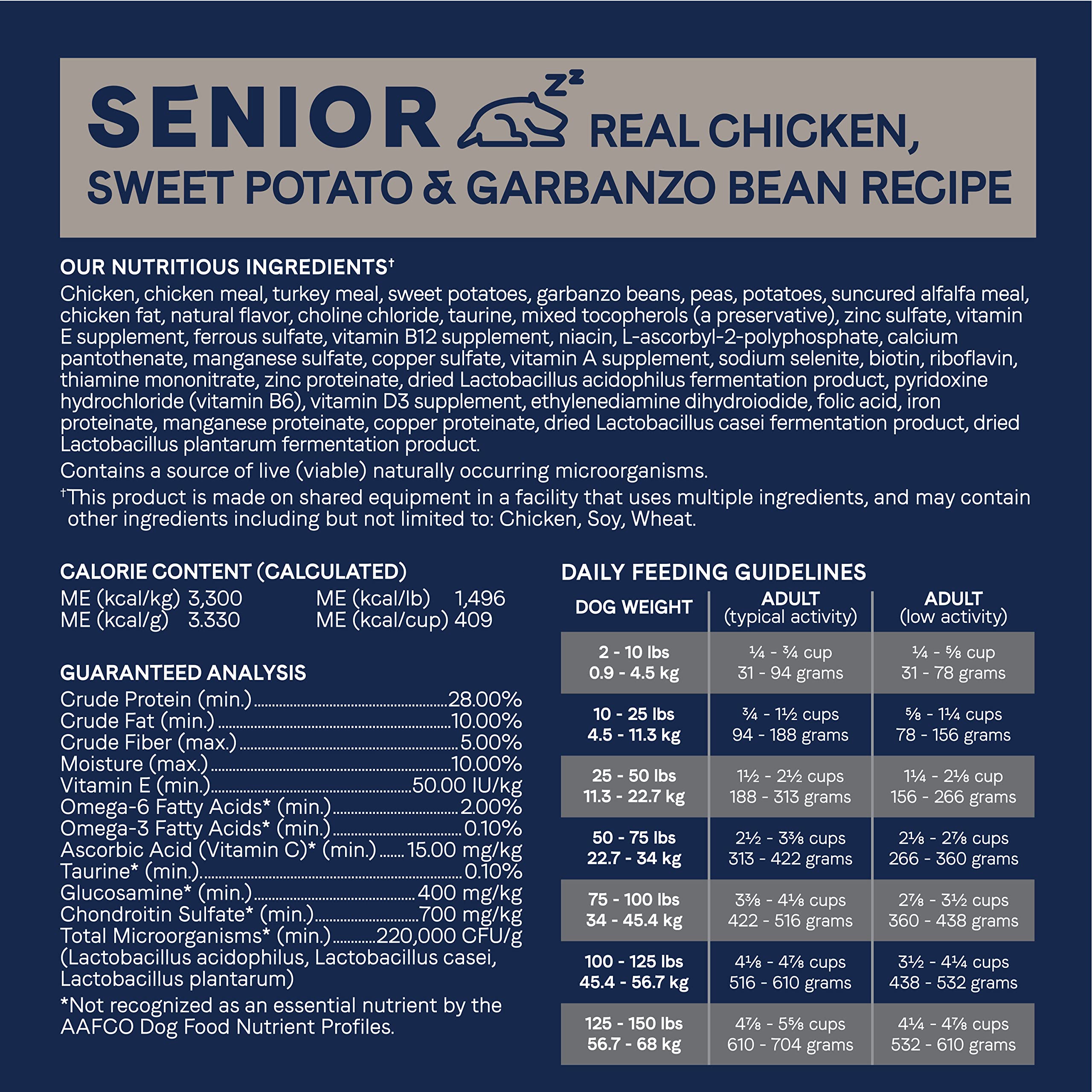 Canidae Pure SENIOR Dry Dog Food - Real Chicken, Sweet Potato & Garbanzo Bean Recipe, 22 lb Bag - High Protein Senior Dog Food for Joint Health & Digestion - Perfect for Aging Dogs with Sensitive Stomachs