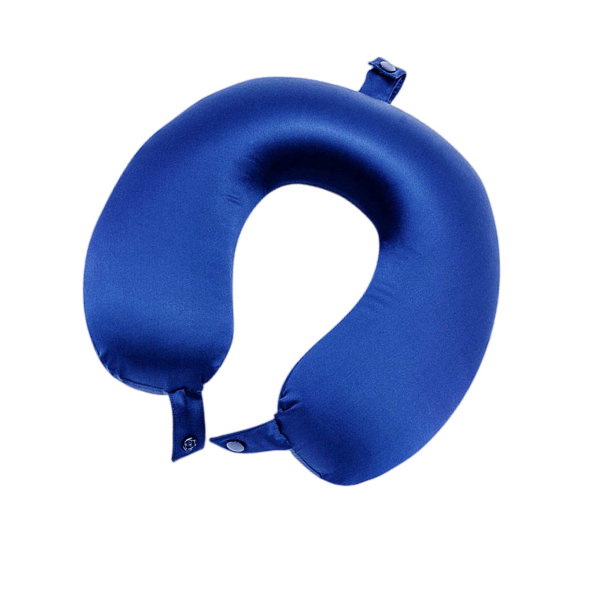Premium 100% Mulberry Silk Travel Neck Pillow - 22 Momme Genuine Silk for Pain Relief & Anti-Wrinkle - Made in USA (Navy) - Perfect for Airplane Sleeping, Long Flights, Office Naps & Car Rides