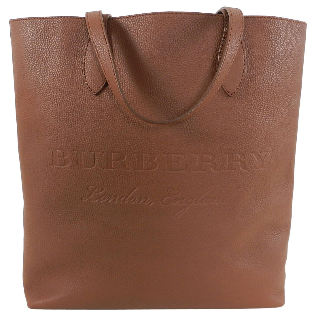 Burberry Remington Chestnut Brown Large Leather Logo Tote Bag for Women - Luxury Designer Handbag for Work, Travel & Everyday Use