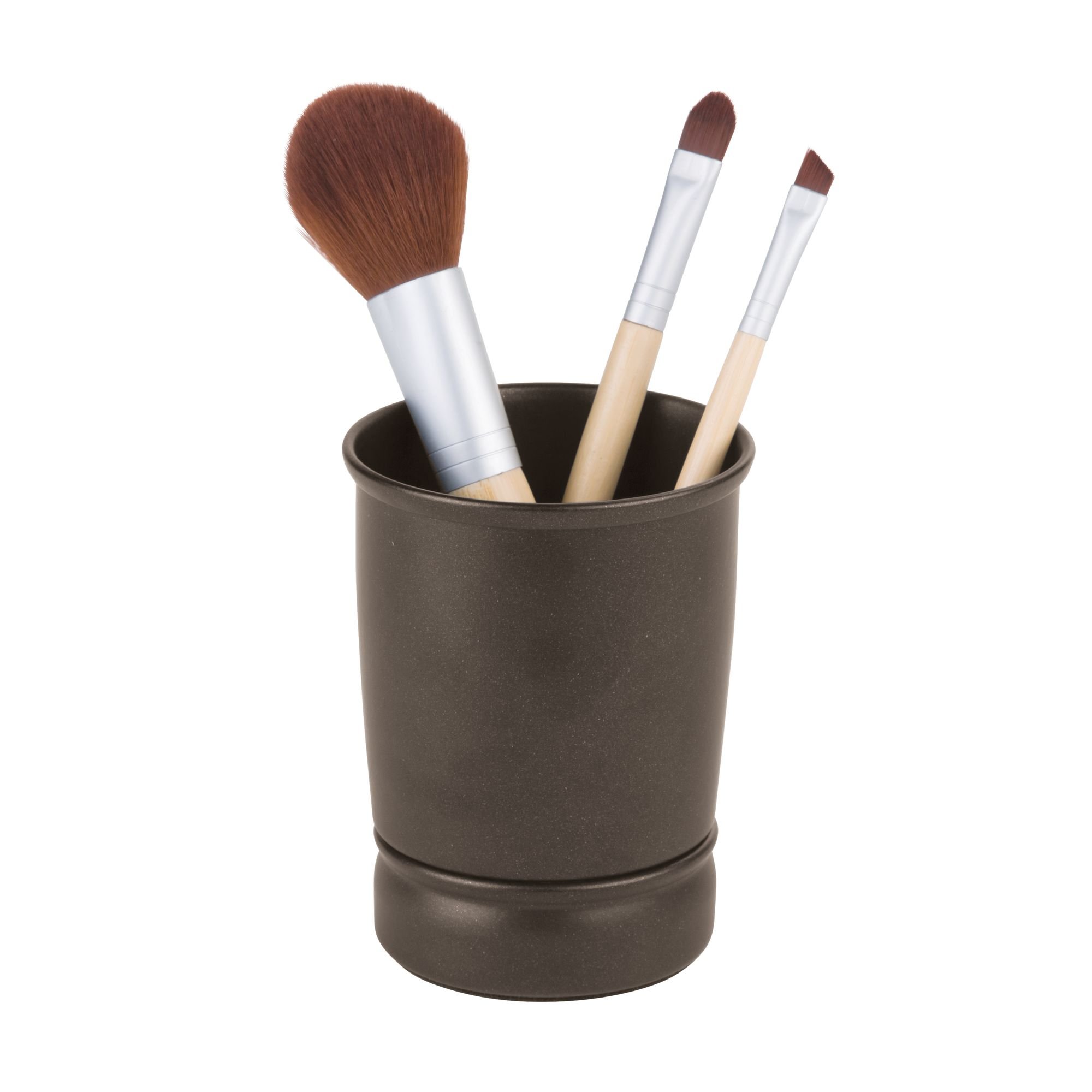 iDesign York Metal Tumbler - Bronze Makeup Brush & Toothbrush Holder for Bathroom Vanity, Countertop, Desk, Dorm Organization | 3.25
