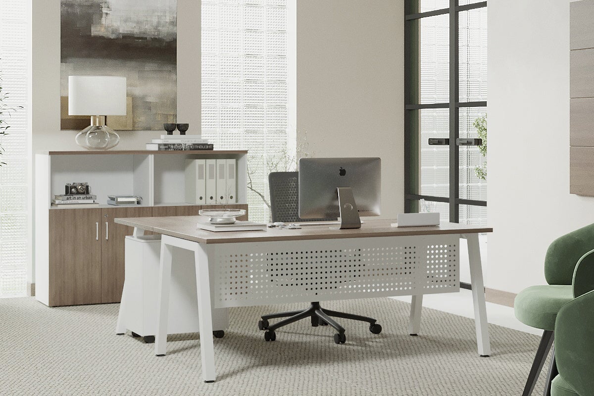 L-Shaped Corner Office Desk with Quadro A Legs - 1800L x 1450W - Perfect for Home Office, Gaming Setup & Workspace Organization