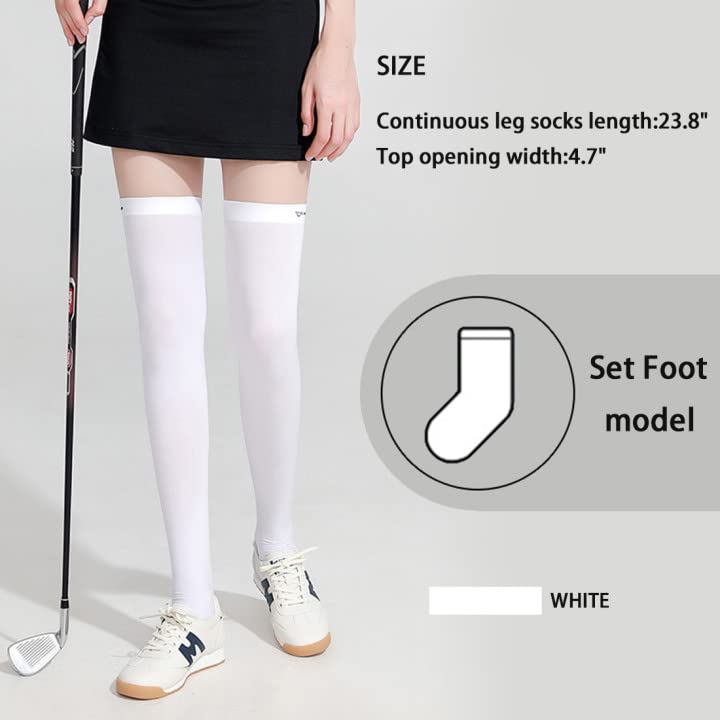 UPF 50+ Sun Protection Golf Socks - Ice Silk Breathable Cool Thigh High Socks for Women & Men - Summer Sports, School, Daily Wear & Cosplay - Perfect for Outdoor Activities, Golfing & Fashion Outfits