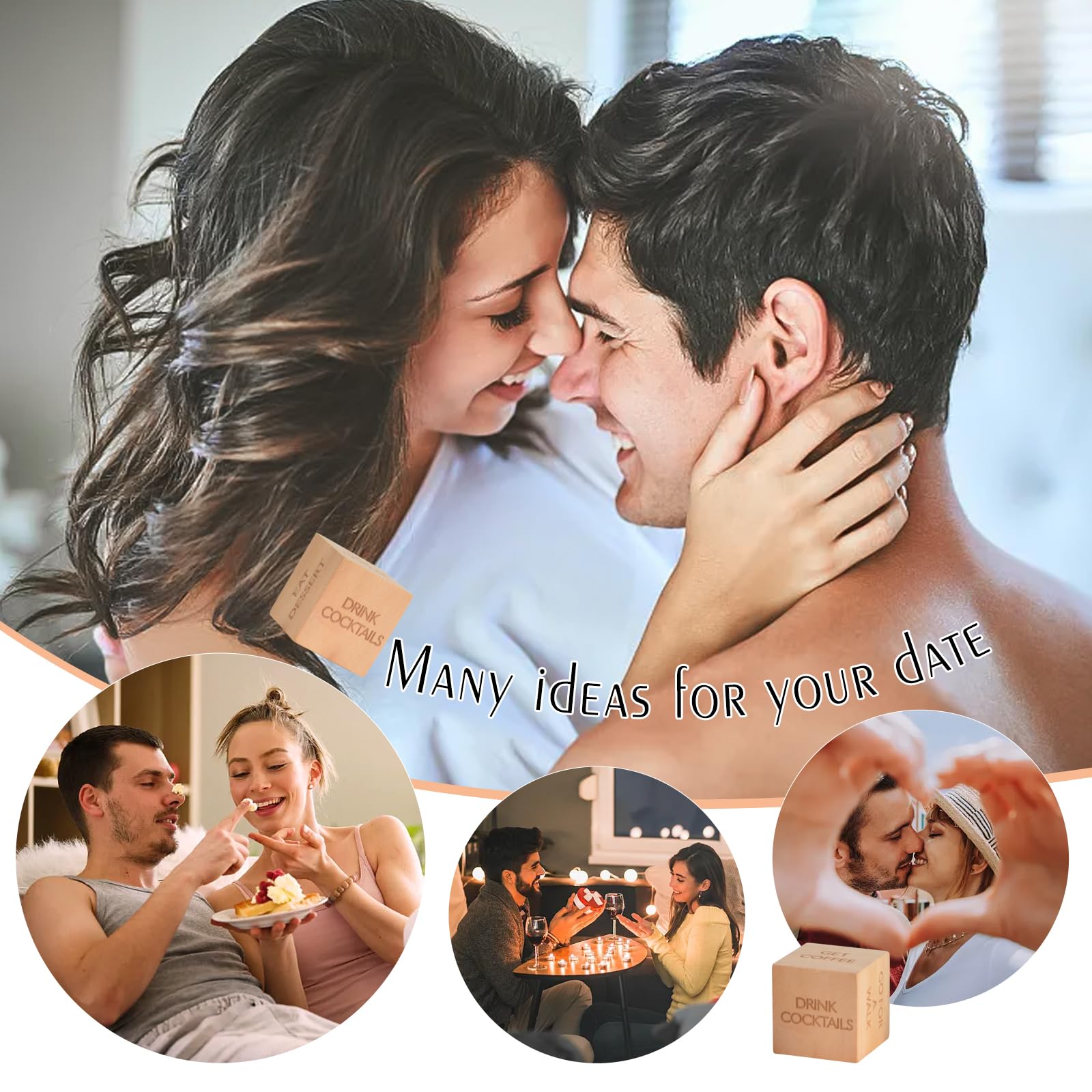 Date Night Dice - Fun Wooden Decision Game for Couples | Valentine's & Anniversary Gift