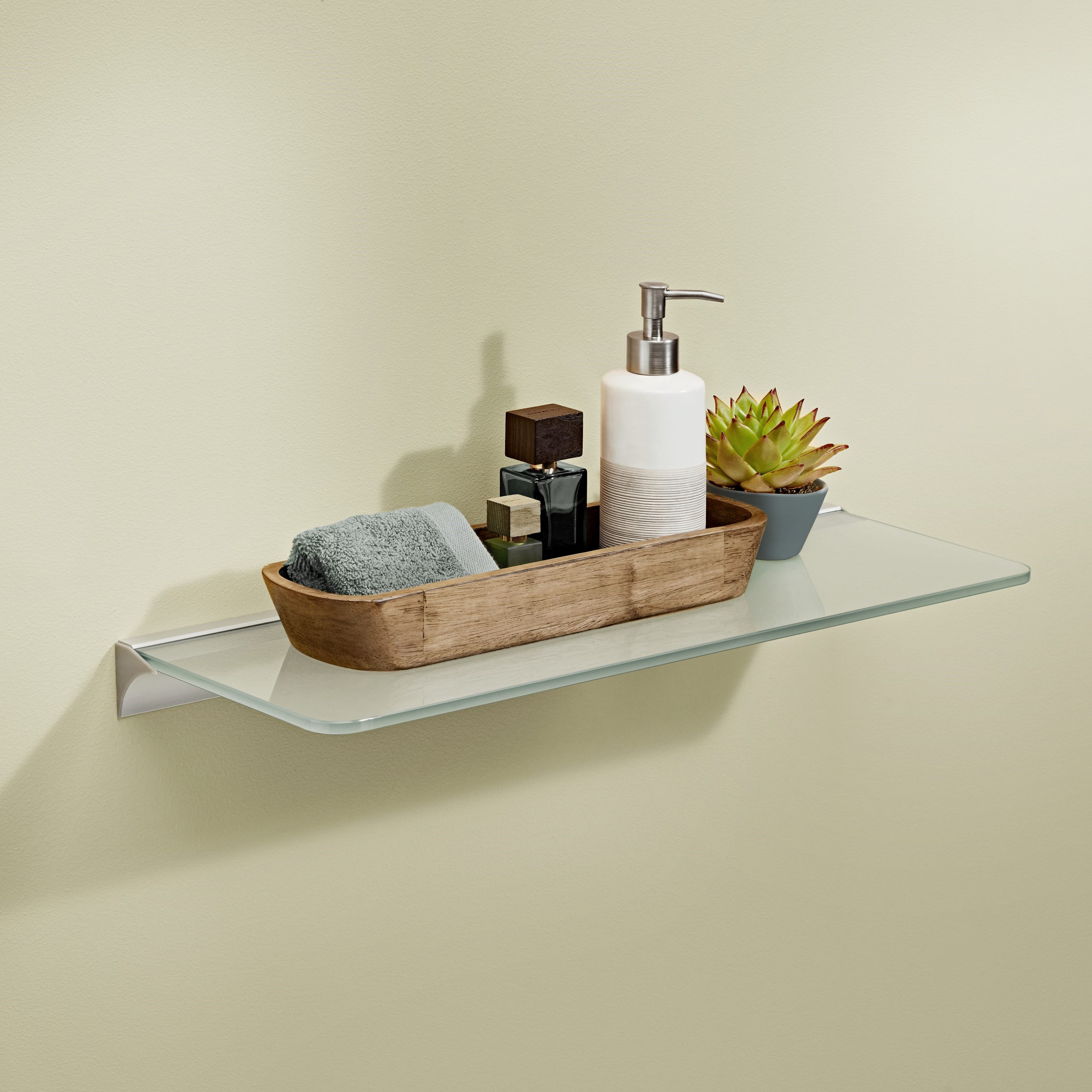 Glass Shelf Brackets - Heavy Duty Standard Shelf & Rail Glass Bracket for Floating Shelves - Perfect for Kitchen, Bathroom & Living Room Storage & Display