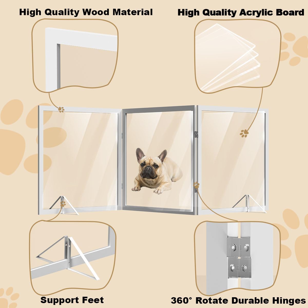 Clear Acrylic Pet Gate for Dogs - 31