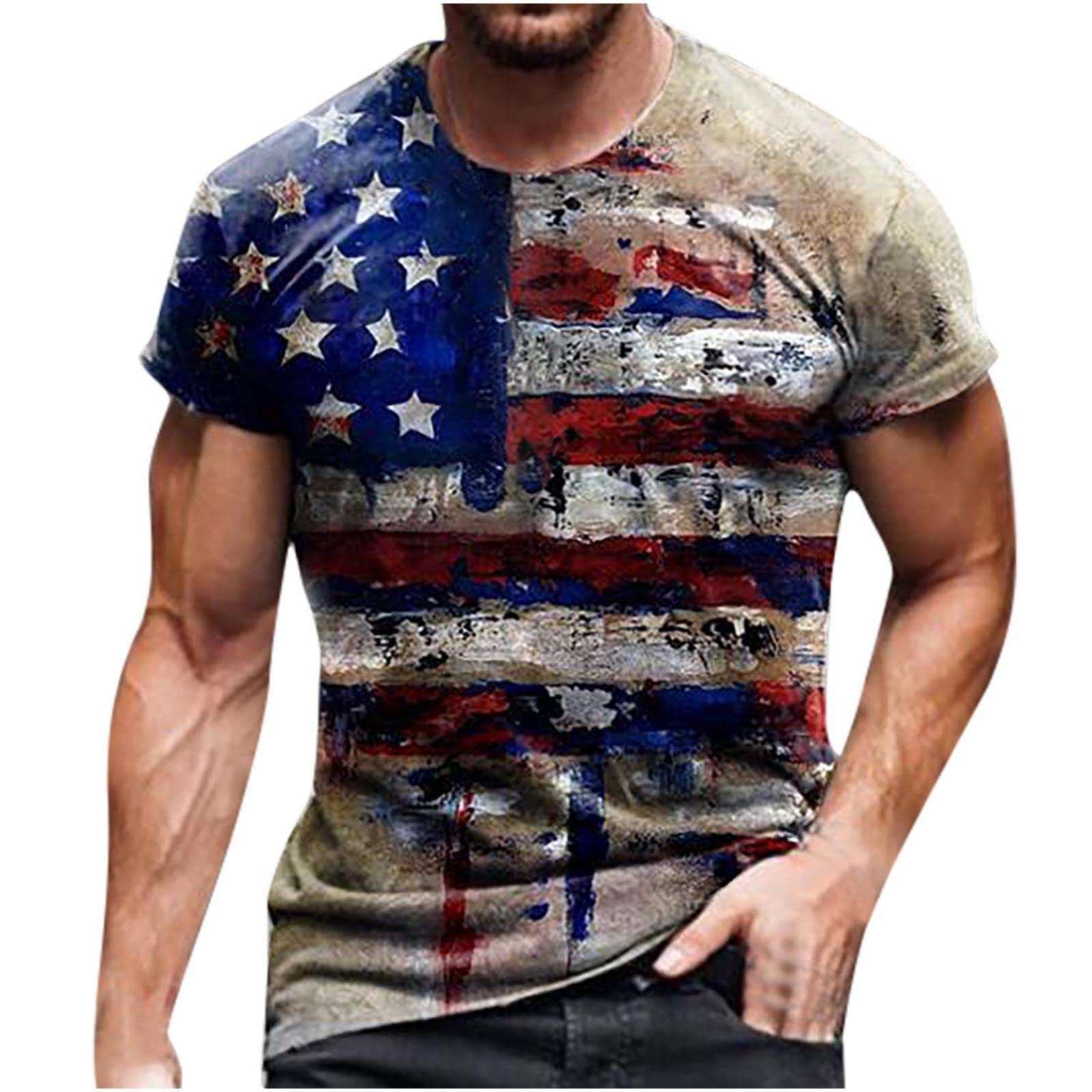 Men's Summer Fashion Crew Neck T-Shirts - Casual Short Sleeve Cool Streetwear Graphic Tees - Perfect for Beach, Travel & Everyday Wear