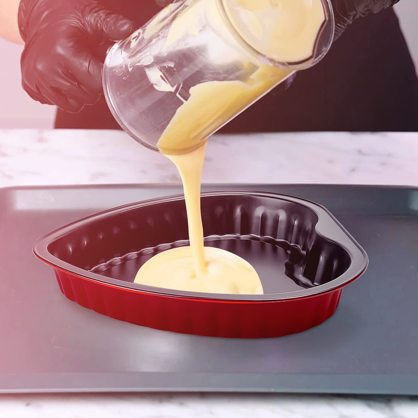 9 Inch Heart Shaped Cake Pans, 2 Pack Non-Stick Heart Cake Tins for Valentine's Day, Anniversary & Wedding Baking - Perfect for Romantic Desserts, Cupcakes & Special Occasion Cakes