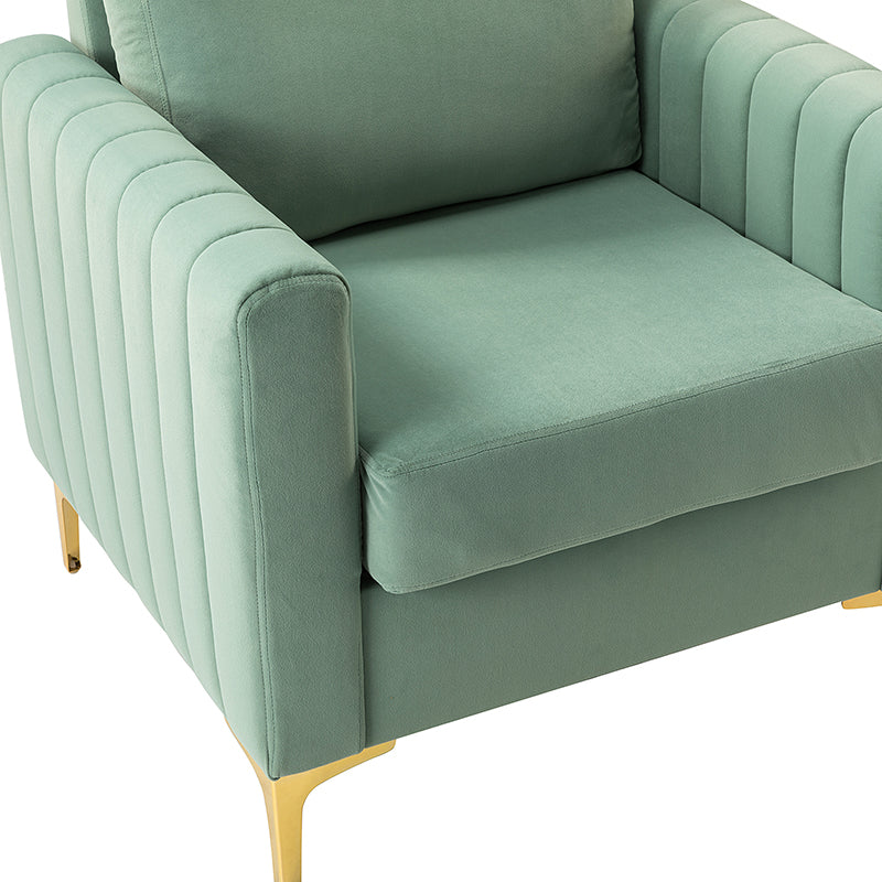 Luxury Didyme Velvet Club Armchair - Modern Accent Chair for Living Room, Bedroom & Office - Plush Upholstered Lounge Chair with Sturdy Wooden Legs - Perfect for Reading Nook, Home Theater & Cozy Spaces