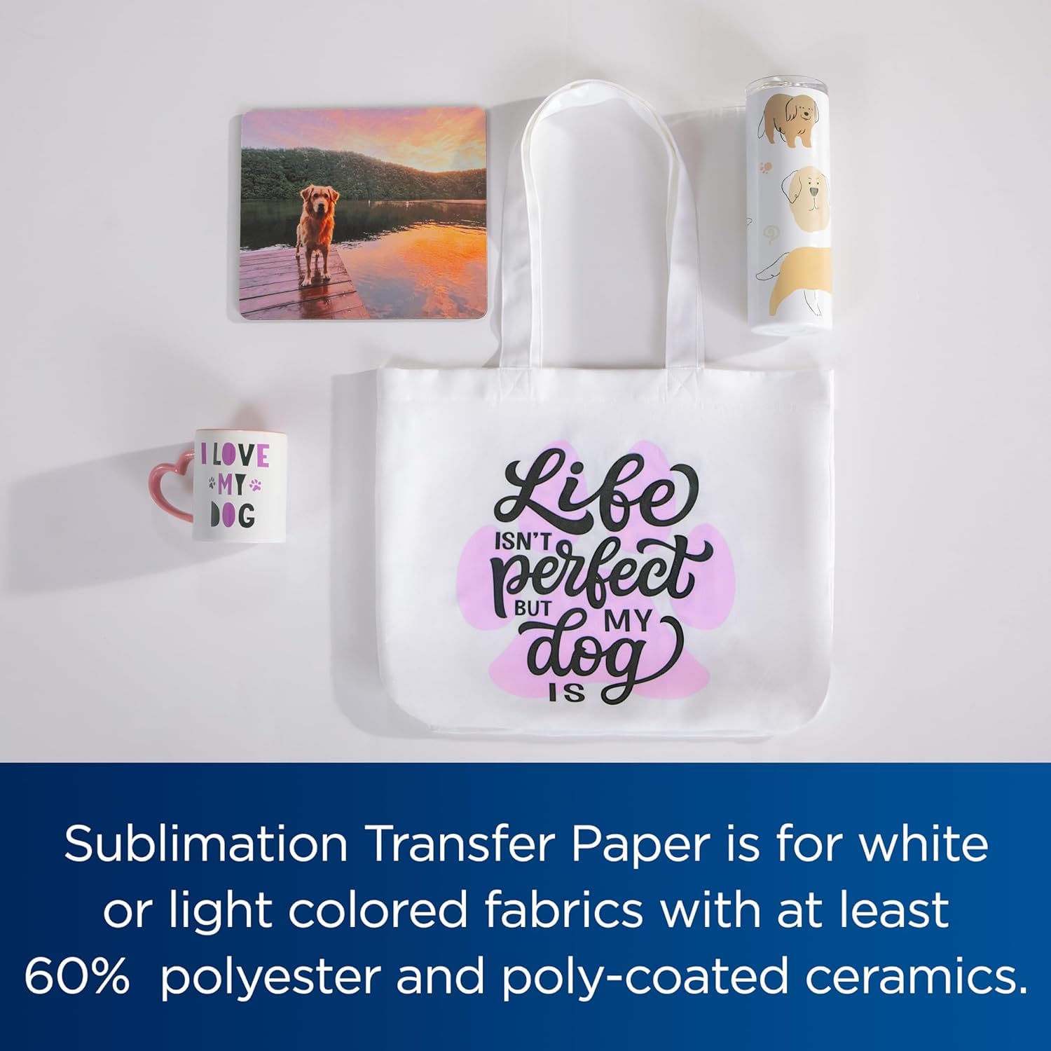 Brother Genuine Sublimation Ink Cartridge Set - Black, Cyan, Magenta, Yellow with 100 Sheets Sublimation Paper (8.5