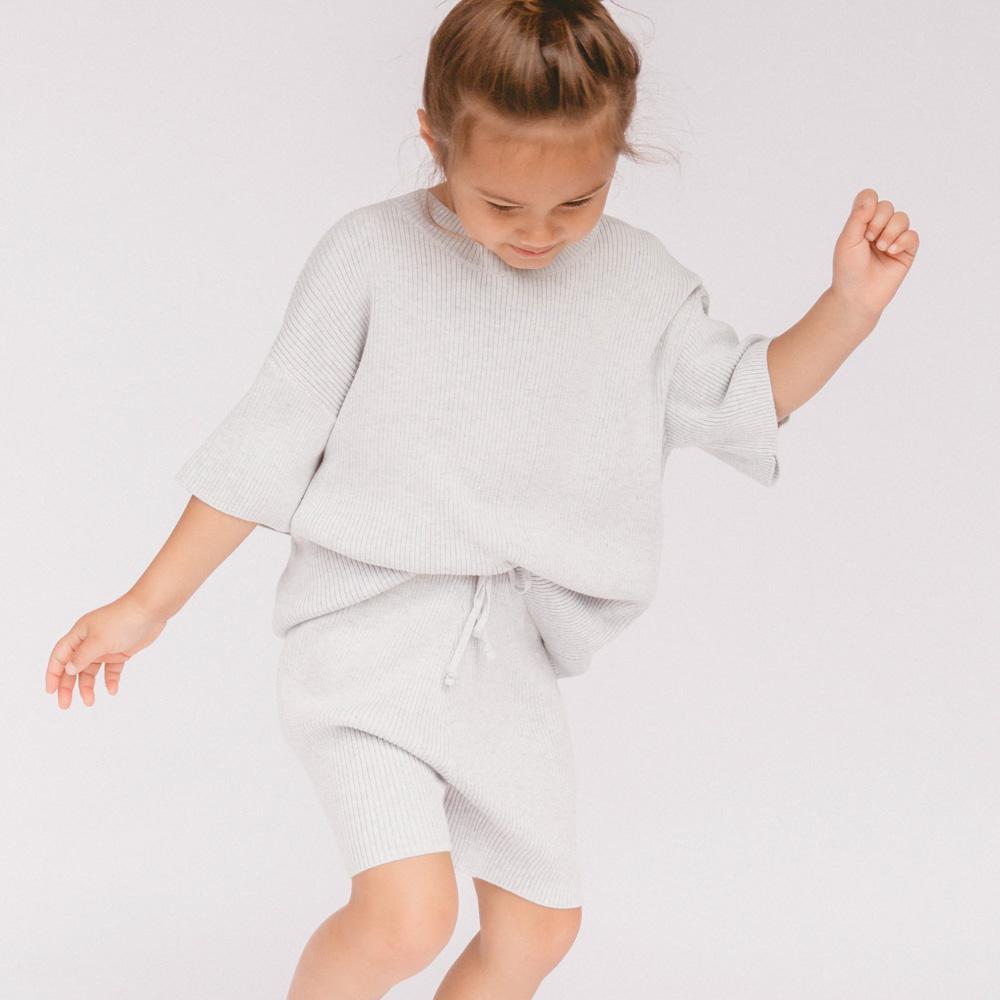 Kids Mini Summer Knit Set - Blue Marle Outfit for Toddlers | Perfect for Beach Vacation, Playdates & Summer Photoshoots