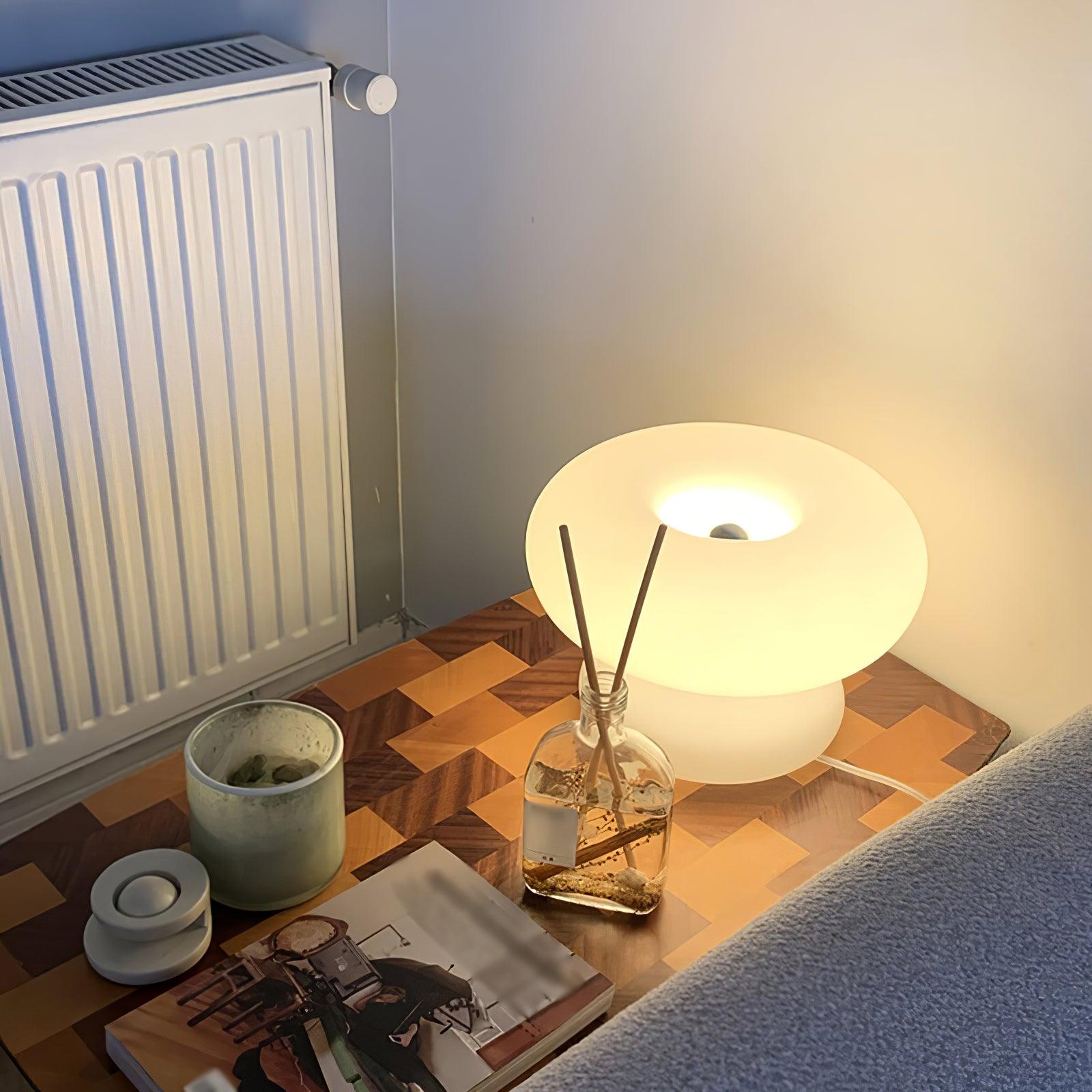 Modern Donut Table Lamp - Stylish & Decorative LED Night Light for Bedroom, Living Room, or Office - Perfect for Reading, Relaxing & Creating Cozy Ambiance