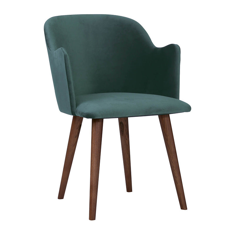 NAYELI Modern Dining Chair - Dark Green Velvet Upholstery, Sturdy Metal Legs - Perfect for Kitchen, Dining Room, or Home Office