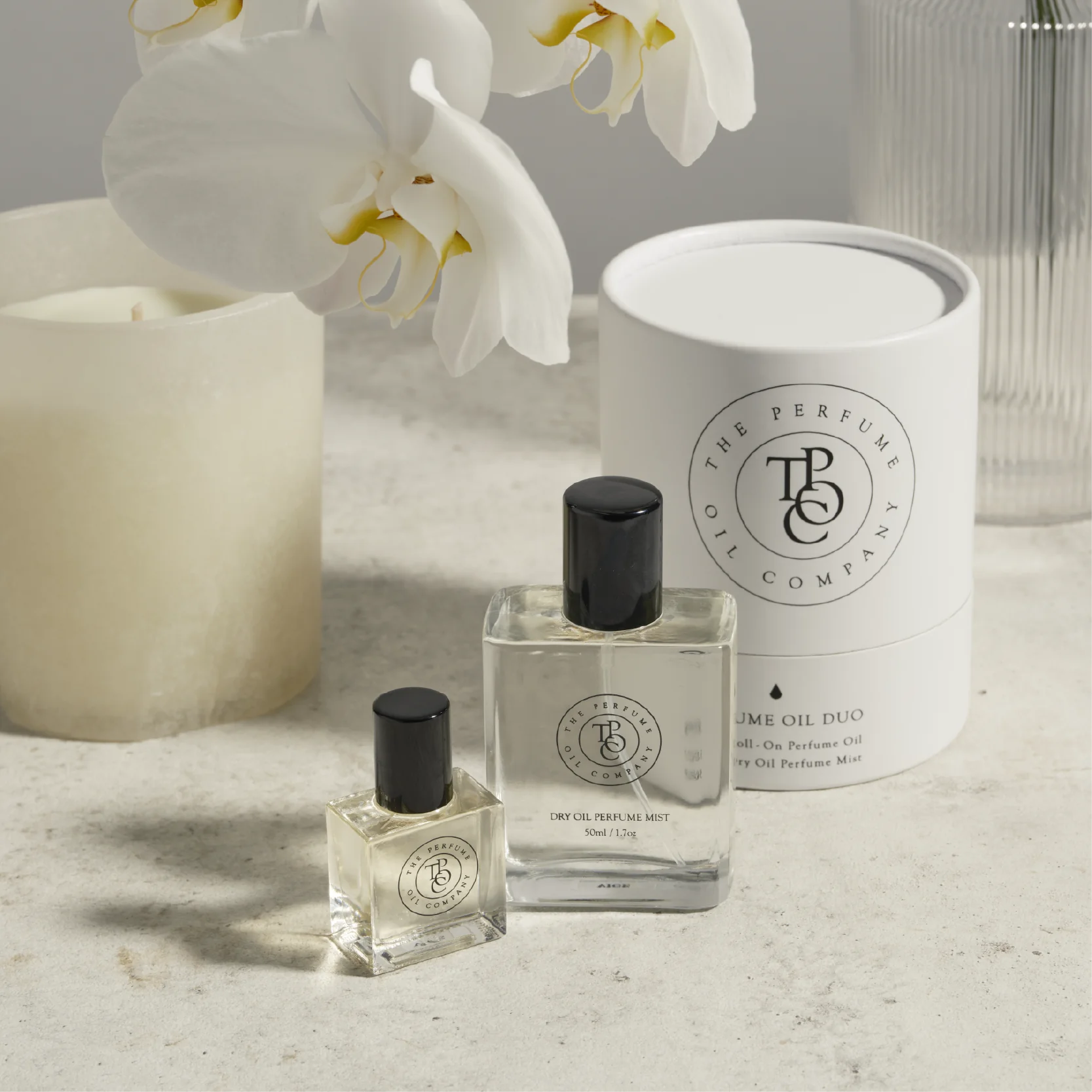 The Perfume Oil Company Duo Gift Set - 10ml Roll On Perfume Oil & 50ml Dry Oil Body Mist - Perfect for Travel, Gifts & Everyday Fragrance Refresh