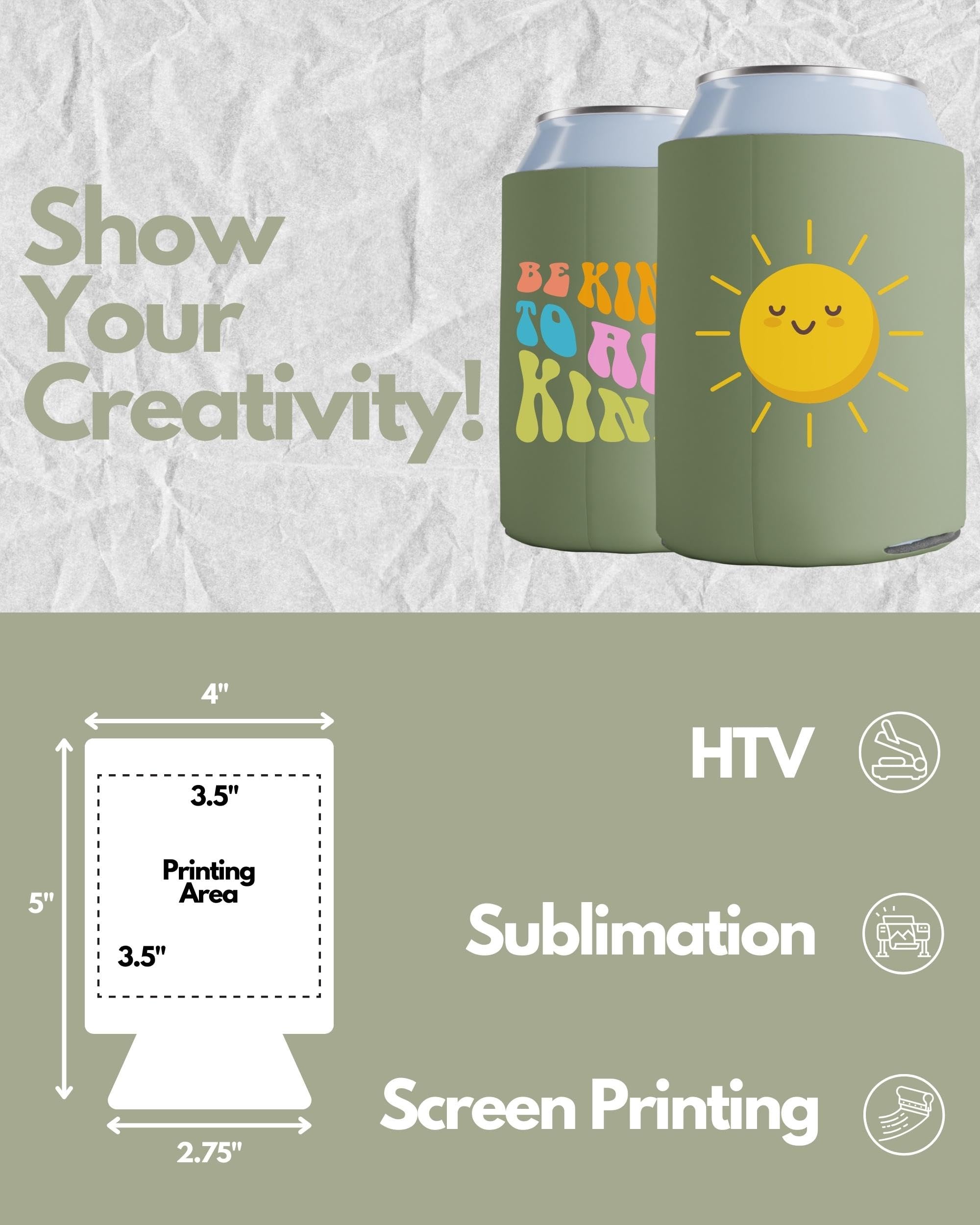 200 Pack Customizable Sublimation Can Cooler Sleeves - Extra Thick Collapsible Beer & Champagne Insulators for Parties, Weddings & Outdoor Events | Bulk Blank Can Coolers for Beverages by PartyPrints