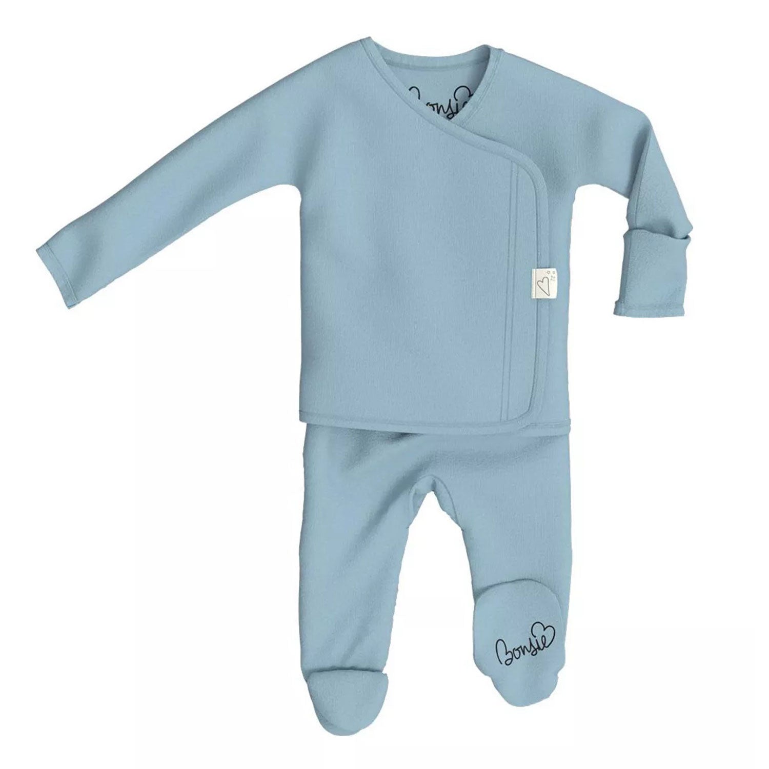 Bonsie Skin-to-Skin Babywear Footie Ripple - Soft Organic Cotton Baby Onesie for Newborns & Infants | Perfect for Bonding, Kangaroo Care & Skin-to-Skin Contact
