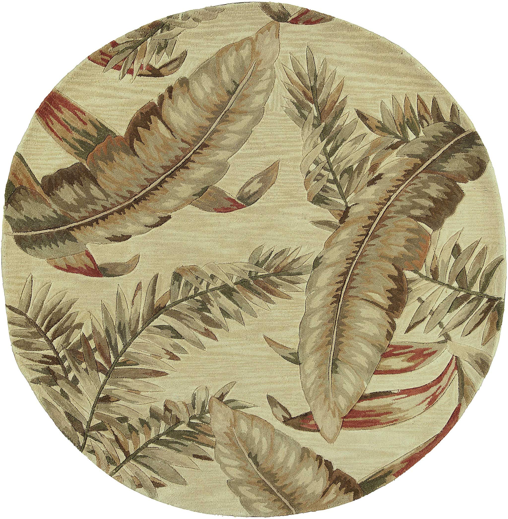 HomeRoots 10' Ivory Wool Hand-Tufted Tropical Leaves Indoor Runner Rug - Perfect for Hallways, Living Rooms & Bedrooms