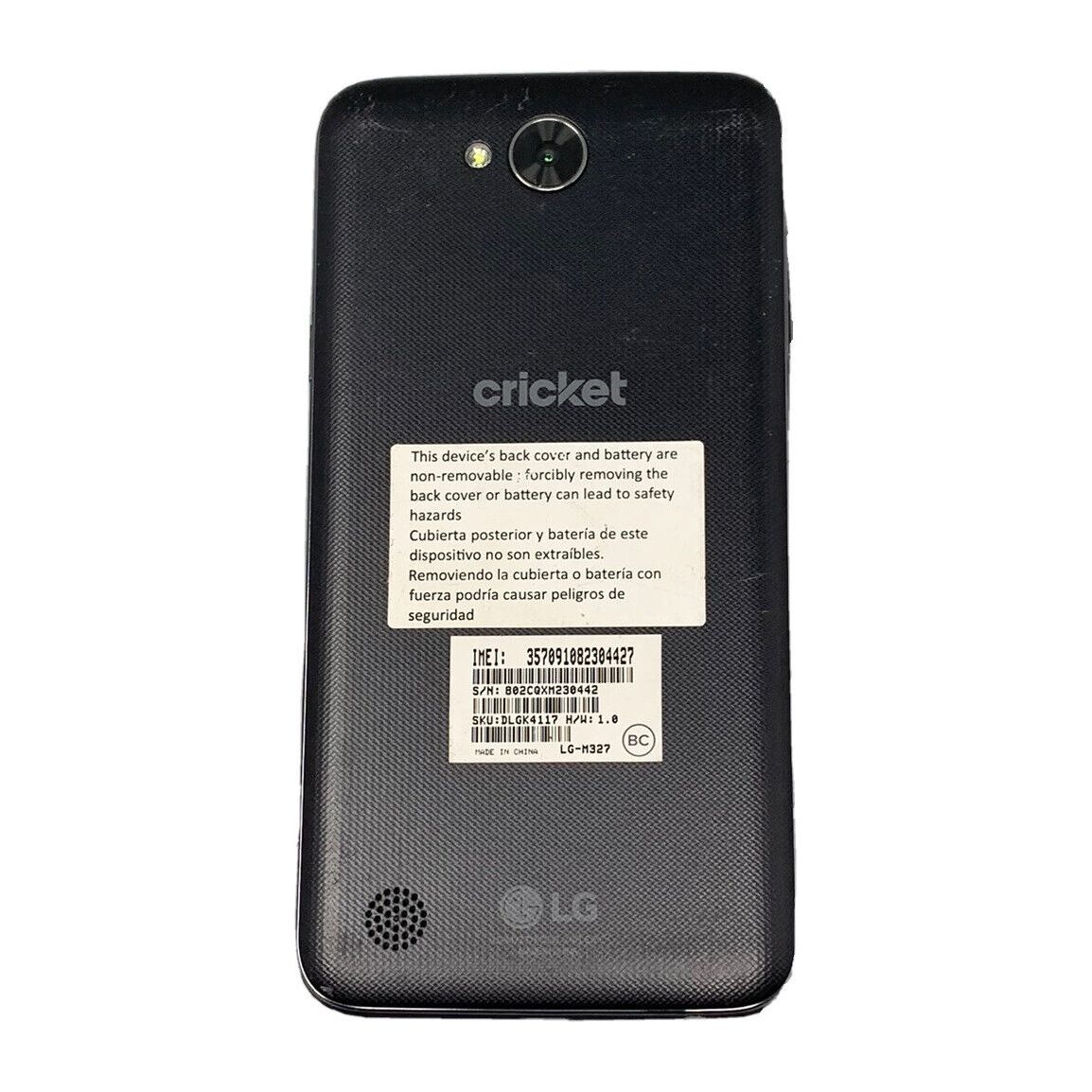 LG M327 Smartphone - LG x Charge | Cricket Wireless Compatible | Fast Charging & Long Battery Life for Work, Travel & Entertainment
