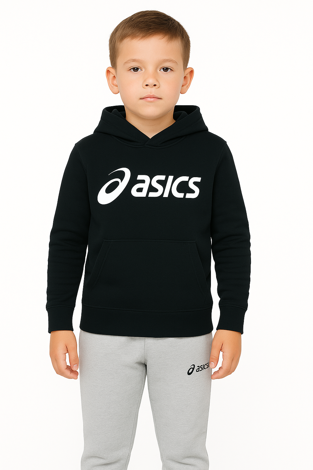 ASICS Kids Fleece Hoodie - Black | Warm & Cozy Pullover for Boys & Girls | Perfect for School, Sports & Outdoor Activities