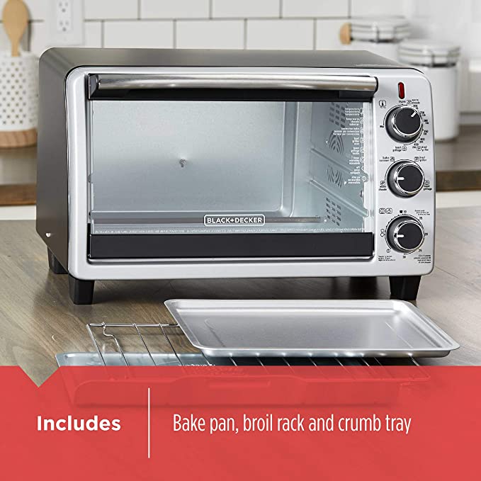 BLACK + DECKER TO1950SBDG3 Convection Countertop Oven - Factory Certified with Full Warranty - Perfect for Baking, Roasting & Toasting in Small Kitchens